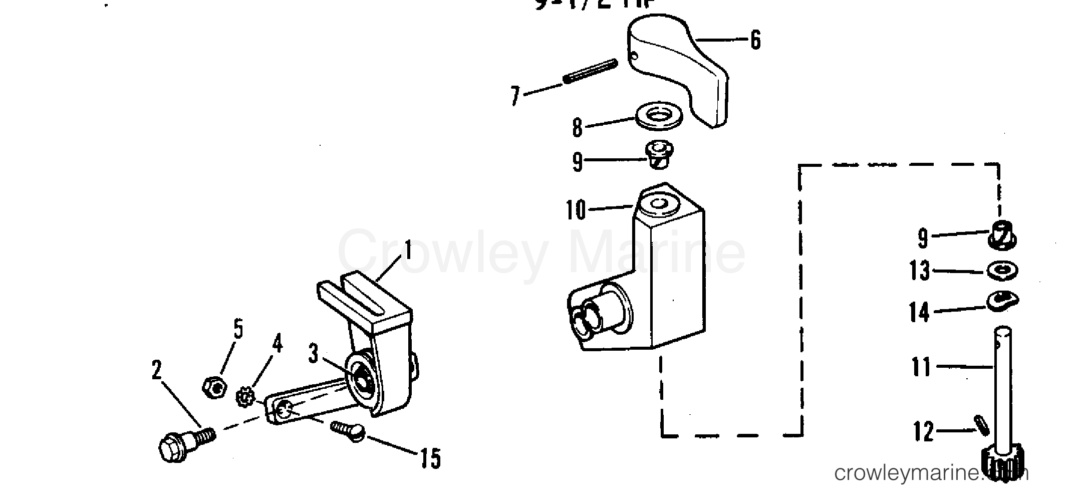 1972 Rigging Accessories - Remote Controls - TOP MOUNT CONTROL KIT 9-1/2 HP