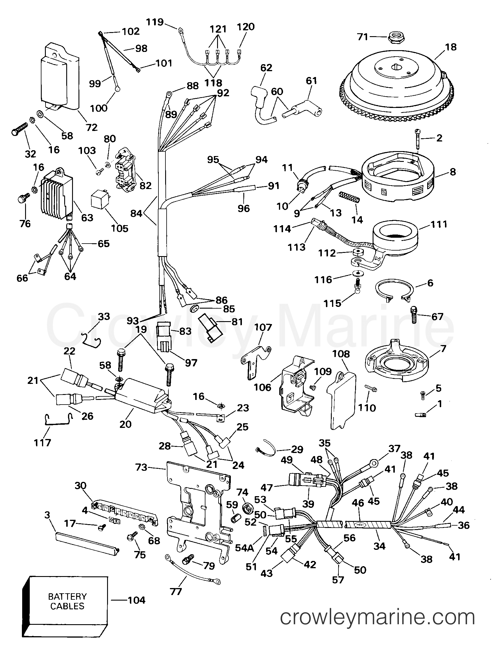 IGNITION SYSTEM ELECTRIC START 2000 Johnson Outboards 50 J50PLSSM Crowley Marine