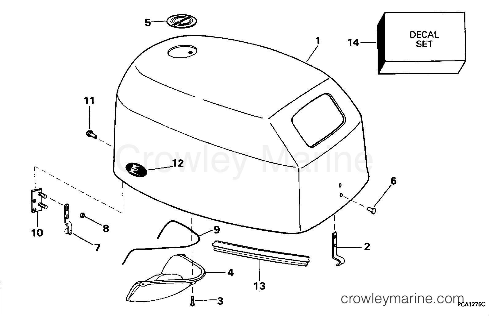1996 Outboard 9.9 - BJ10FAEDC - ENGINE COVER - EVINRUDE
