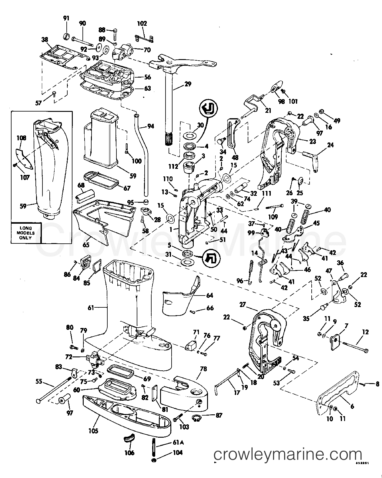 1983 Evinrude Outboards 55 - E55RSLN - MID-SECTION section