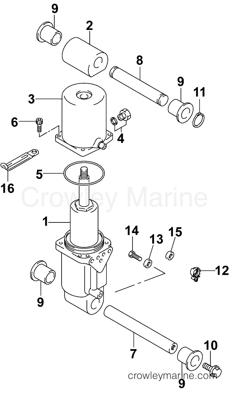 2004 Outboard 90 - BJ90PL4SRC - TRIM CYLINDER