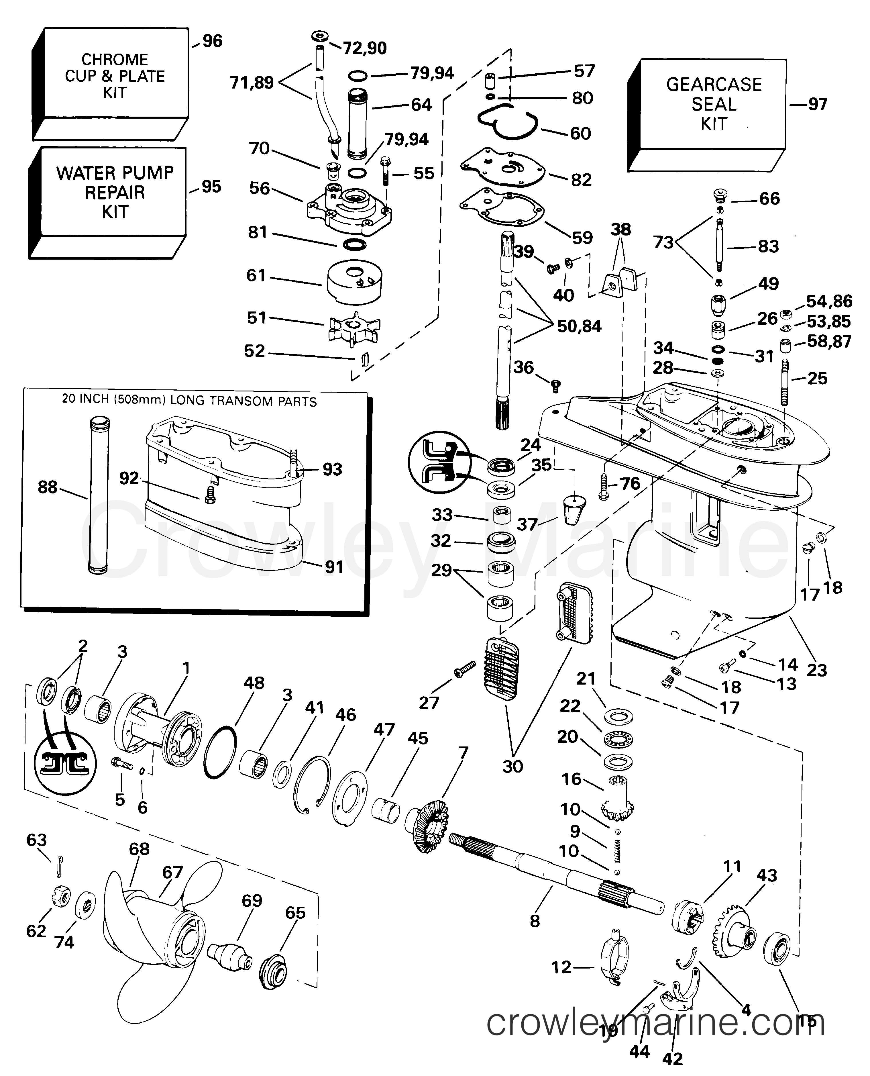 2001 Outboard 25 - J25EVSIC - GEARCASE