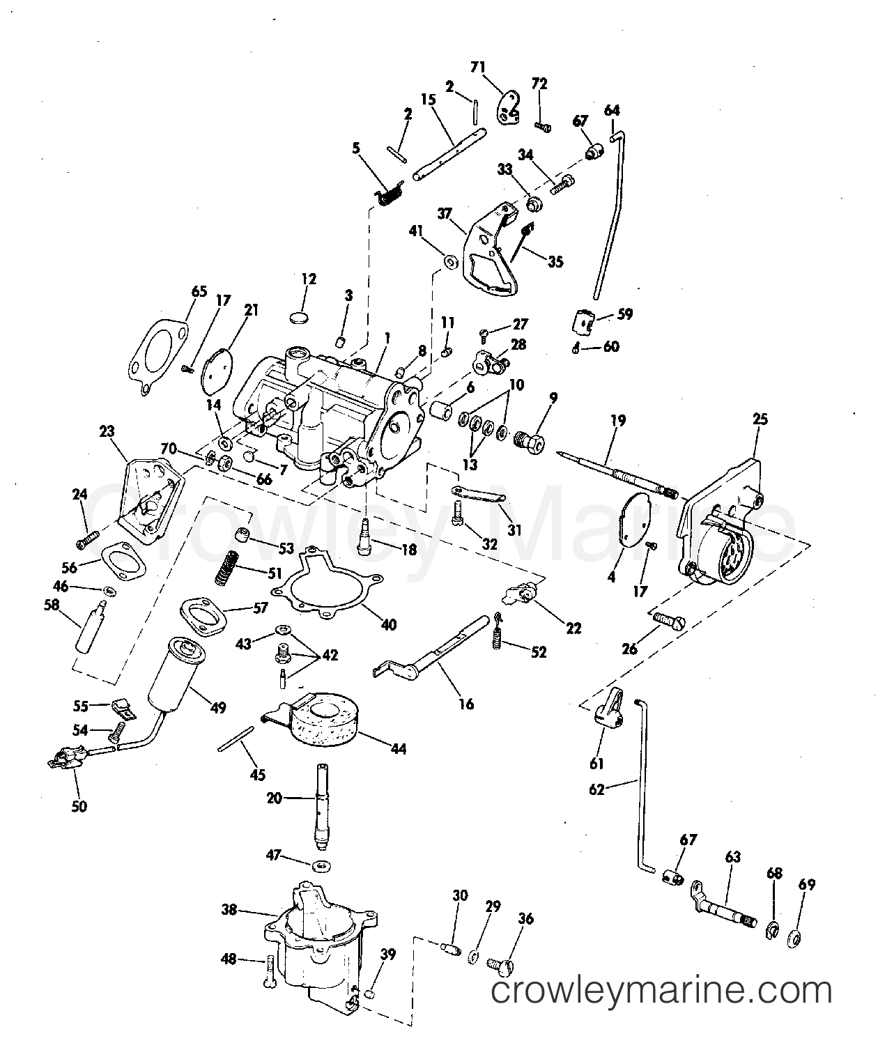 1972 Outboard 40 - 40E72E - CARBURETOR