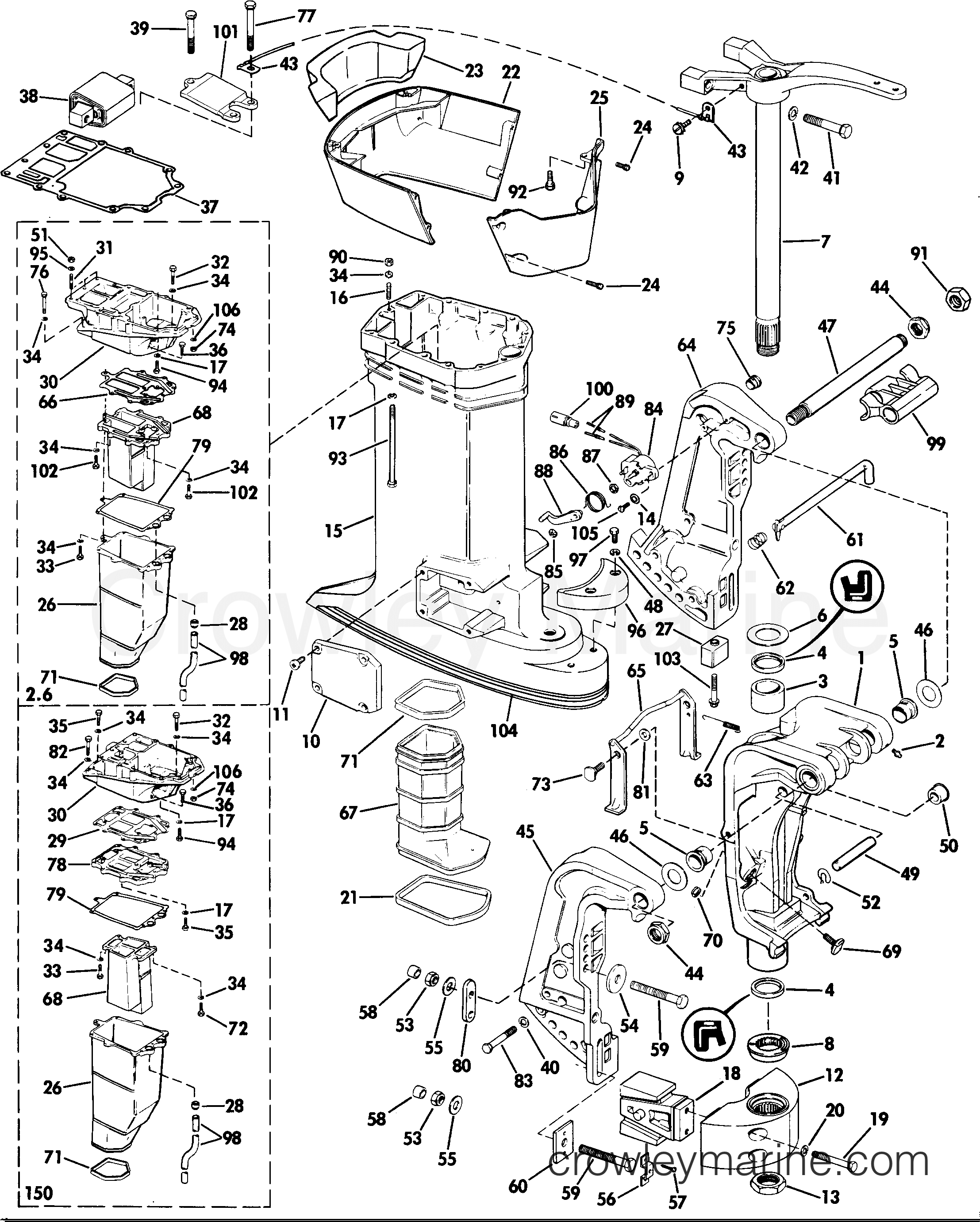 1985 Outboard 235 - J235STLCOR - MIDSECTION