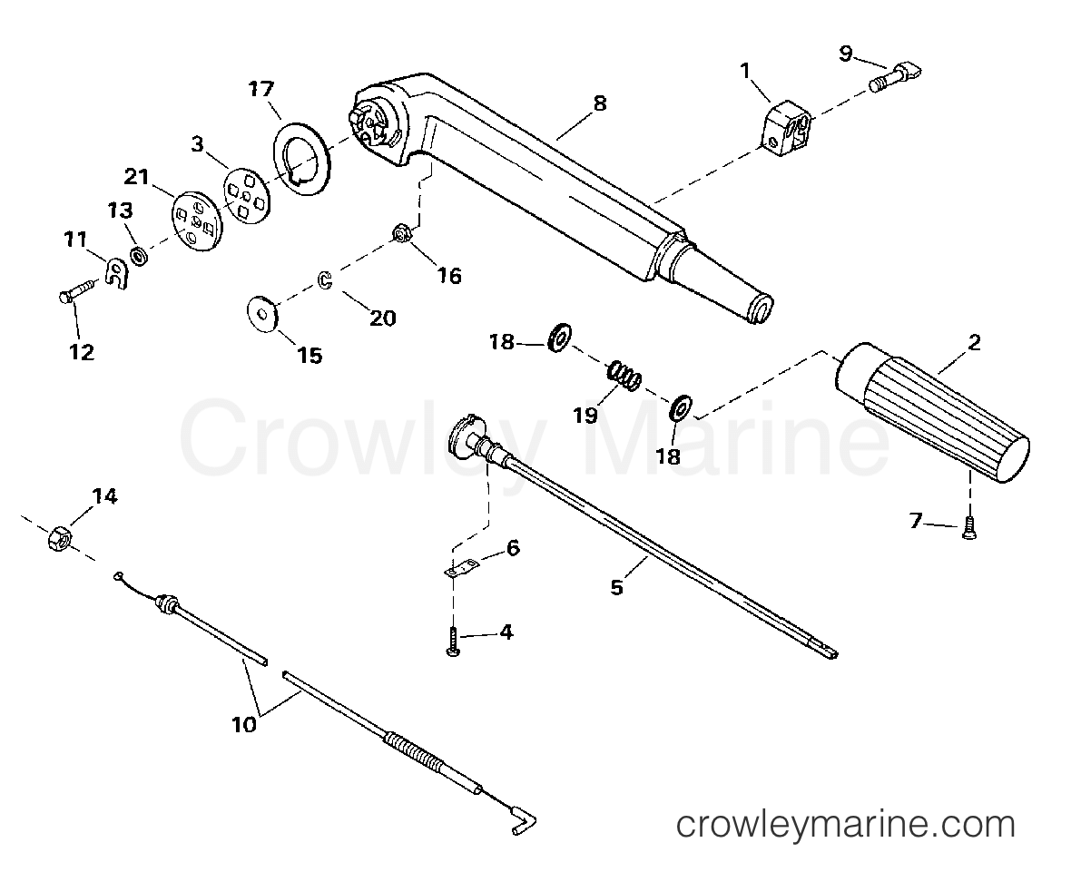 1997 Evinrude Outboards 3 - E3REUC TILLER ARM section
