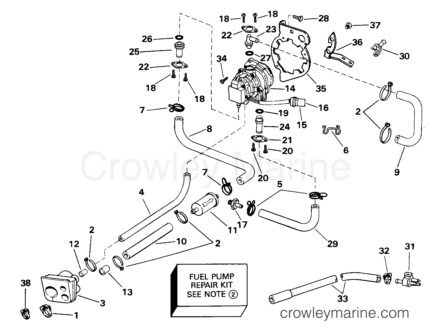 2000 Outboard 130 - J130VXSSS - FUEL PUMP