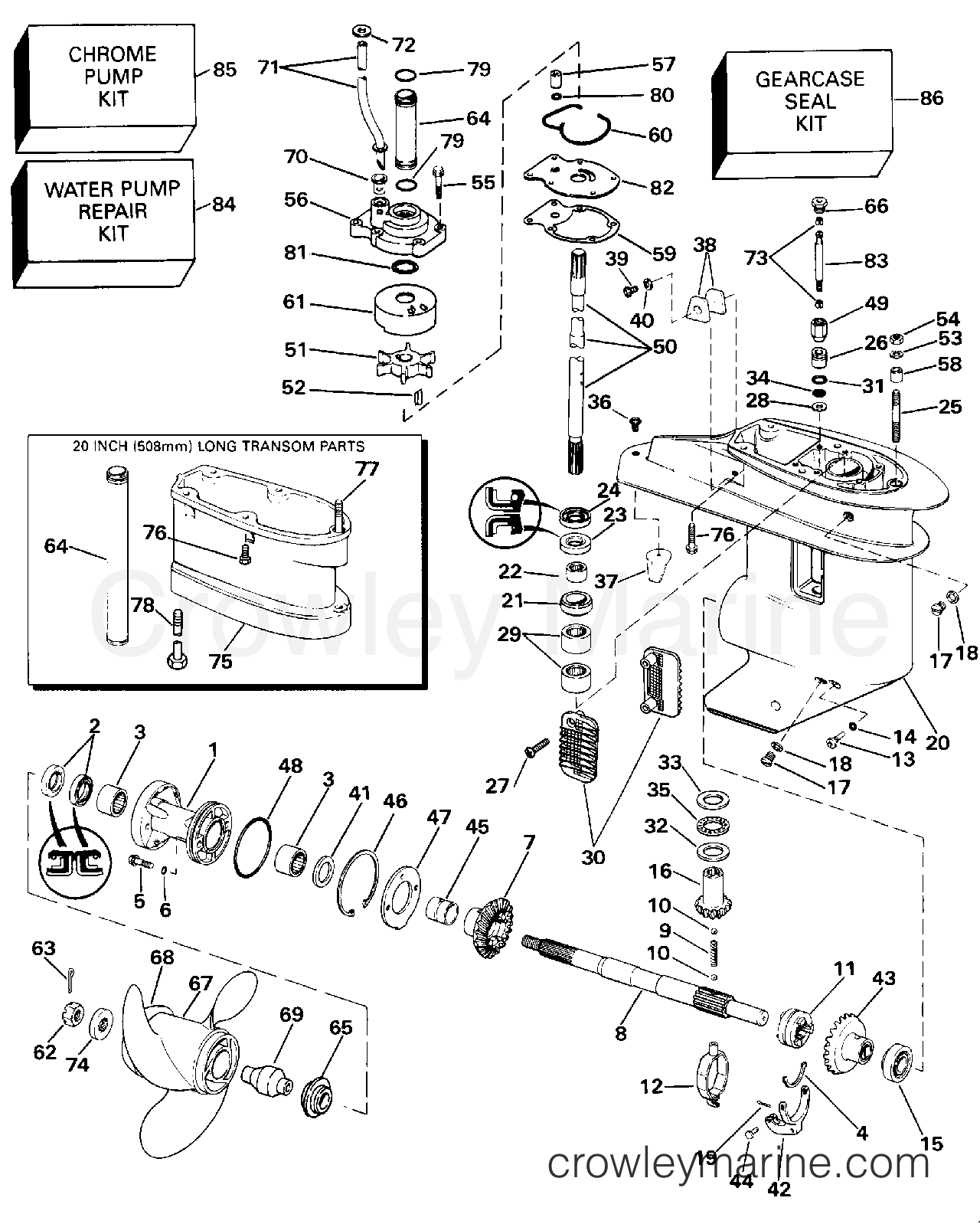 1991 Outboard 30 - J30EEIC - GEARCASE