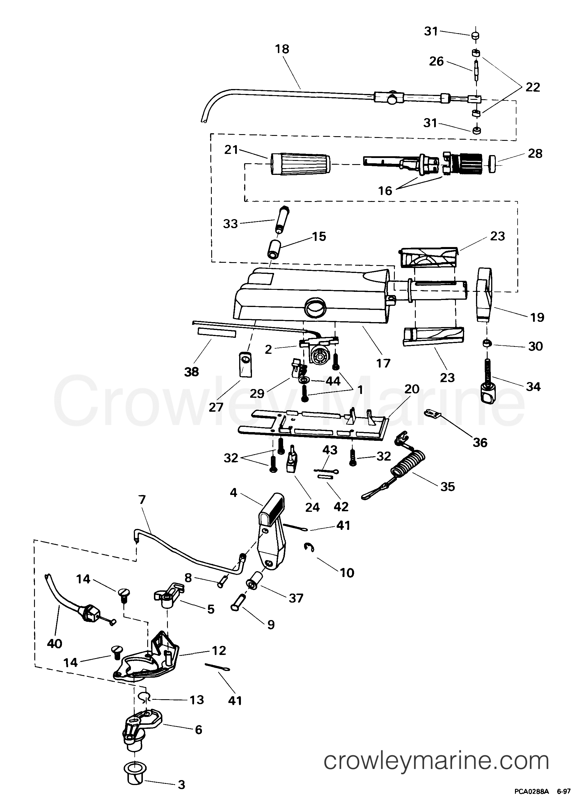 1999 Outboard 8 - J8DREEA - STEERING HANDLE