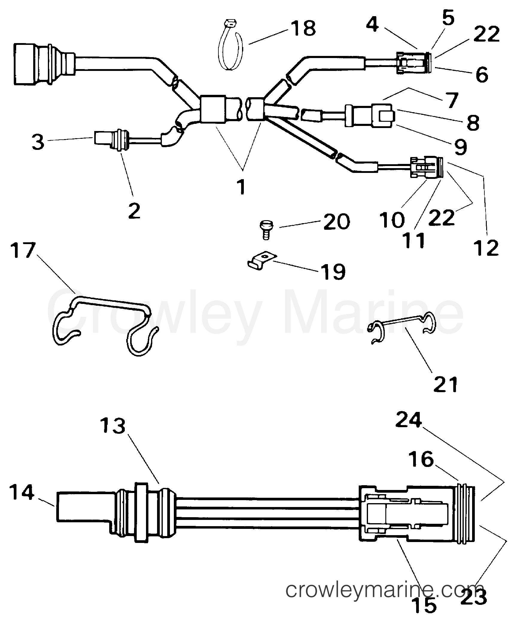 2000 Rigging Accessories - Electrical System - ENGINE CABLE ADAPTER KIT - 95 BOAT TO CURRENT ENGINE