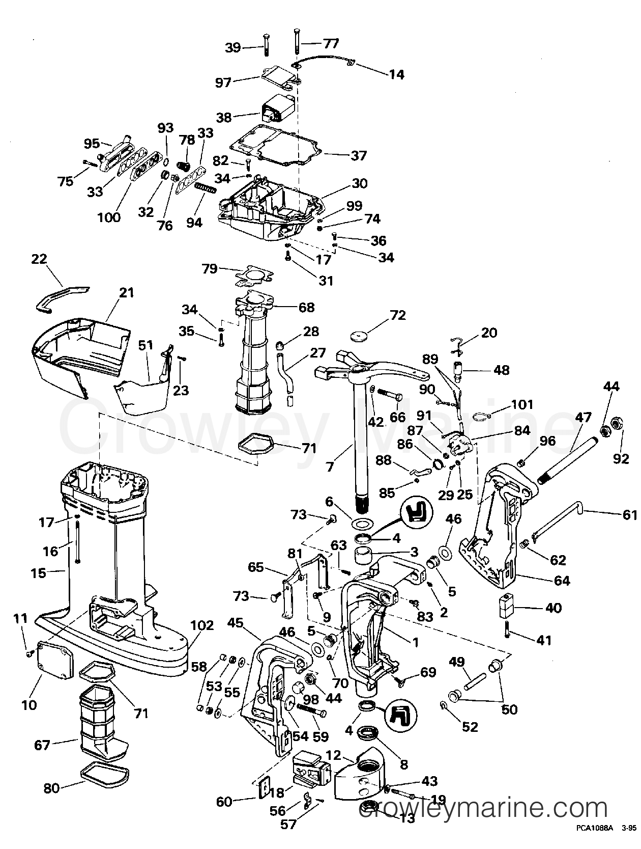 1995 Outboard 88 - XJ88TSLEOC - MIDSECTION