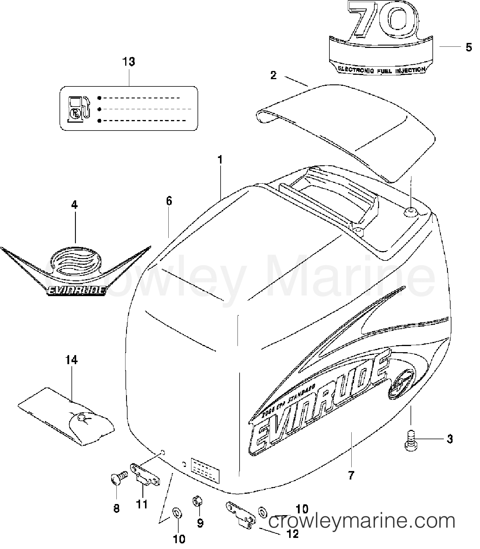 2001 Outboard 70 - E70PL4SIA - ENGINE COVER