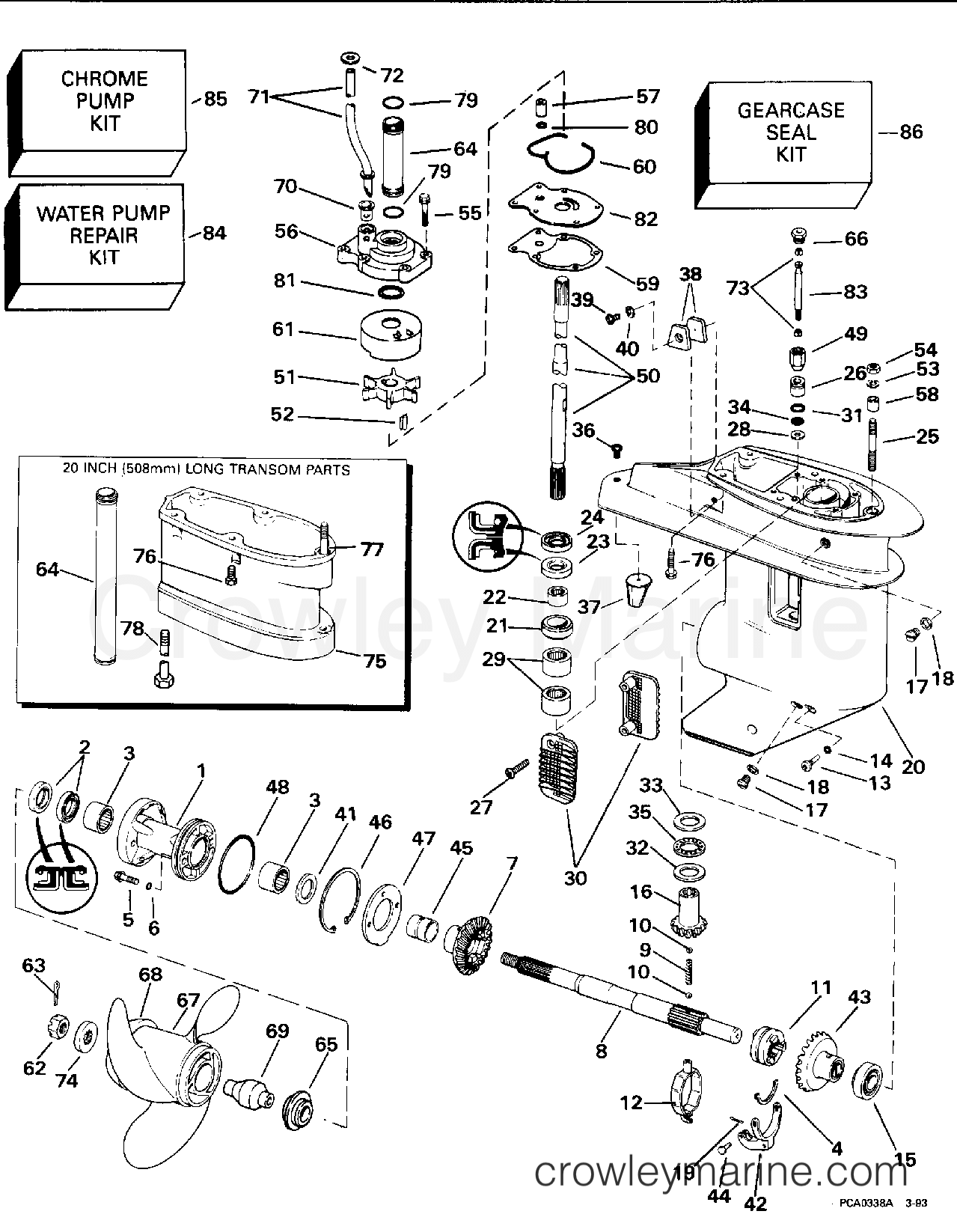 1994 Outboard 25 - J25TEERC - GEARCASE