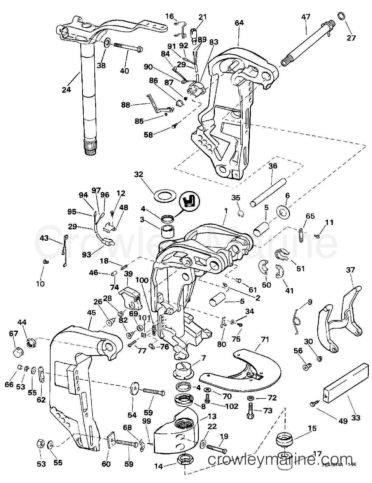 1998 Outboard 125 - SJ125WTPXN - MIDSECTION