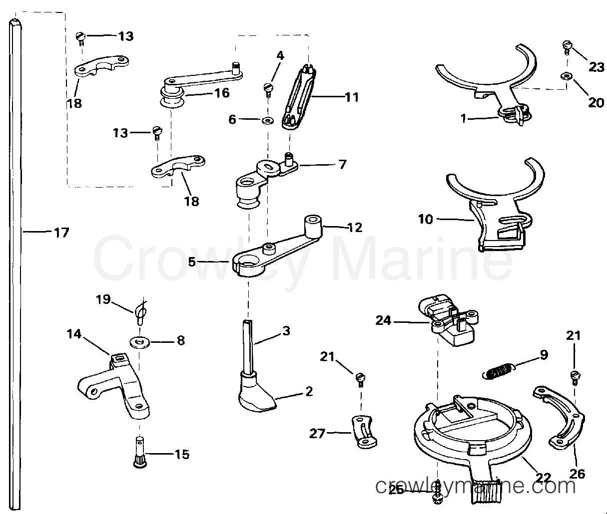 1993 Outboard 150 - J150WTLETS - THROTTLE LINKAGE