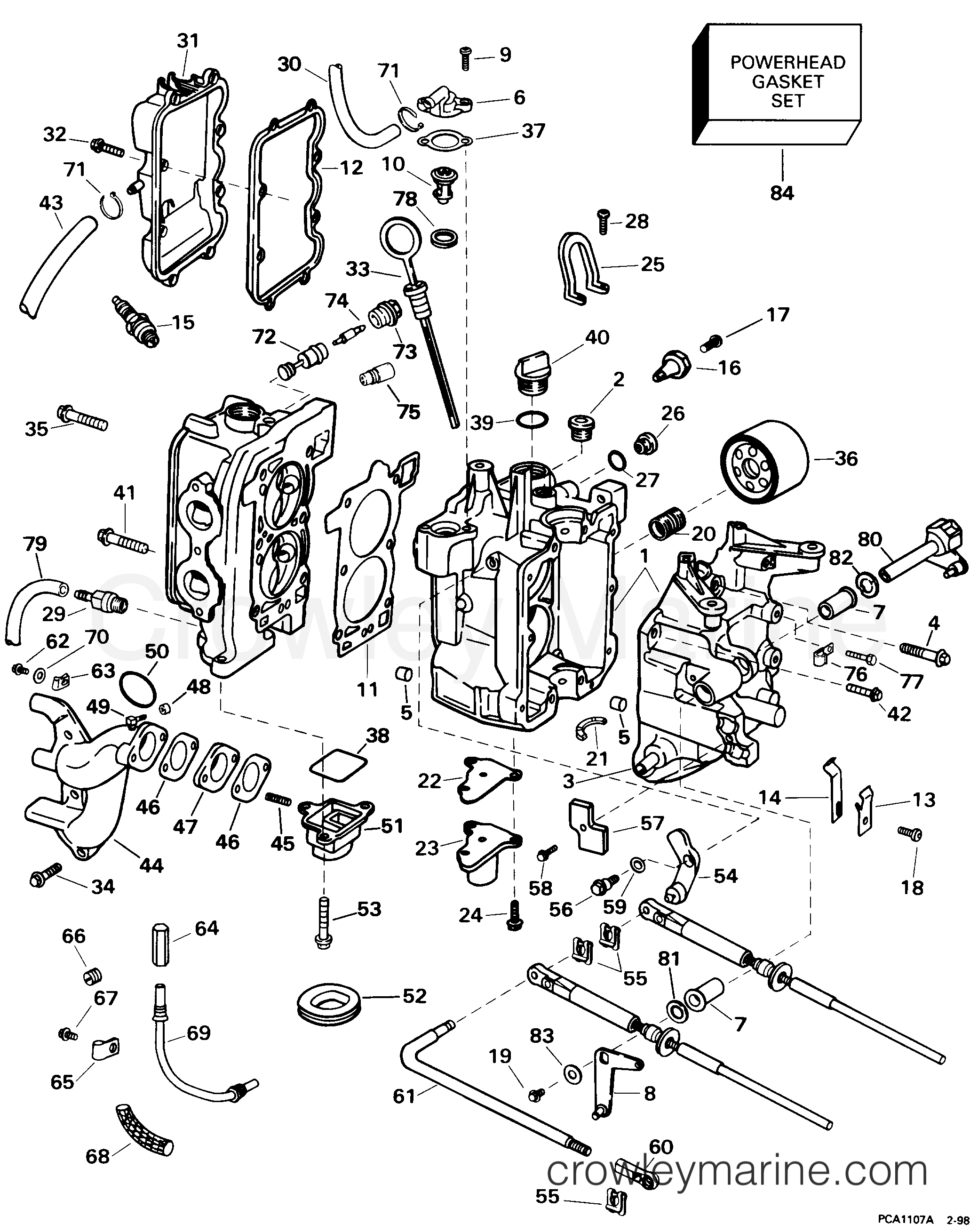 1998 Outboard 9.9 - J10FEXECM - CYLINDER & CRANKCASE