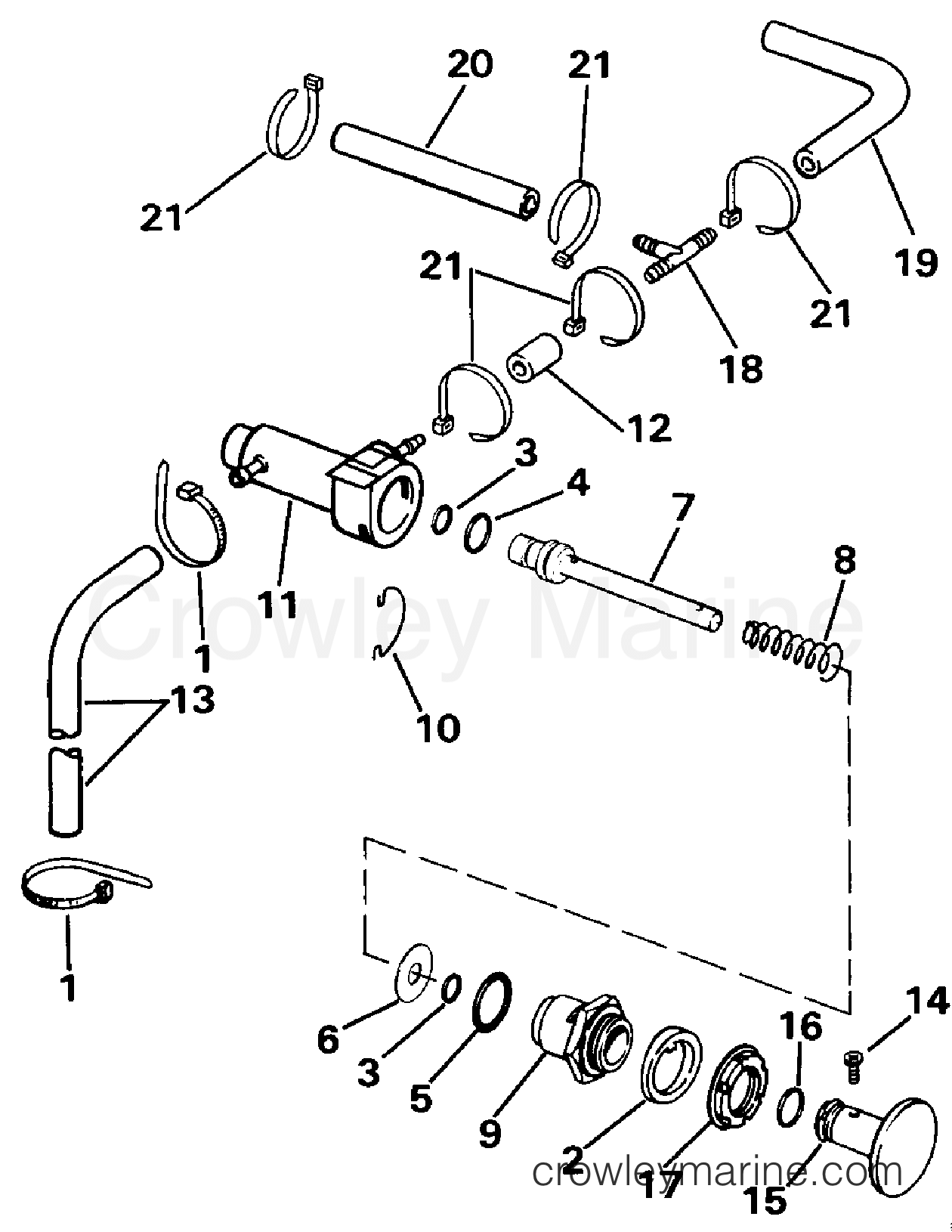 1986 Outboard 20 - J20ECDC - MANUAL PRIMER SYSTEM