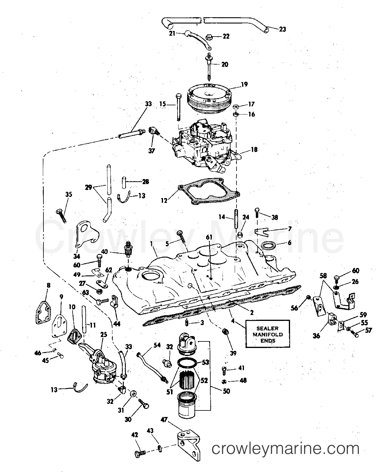 1982 OMC Stern Drive 5 - 504SPMCCNG INTAKE MANIFOLD GROUP section