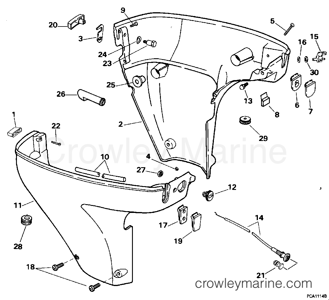 1995 Outboard 9.9 - E10FEXEO - LOWER ENGINE COVER