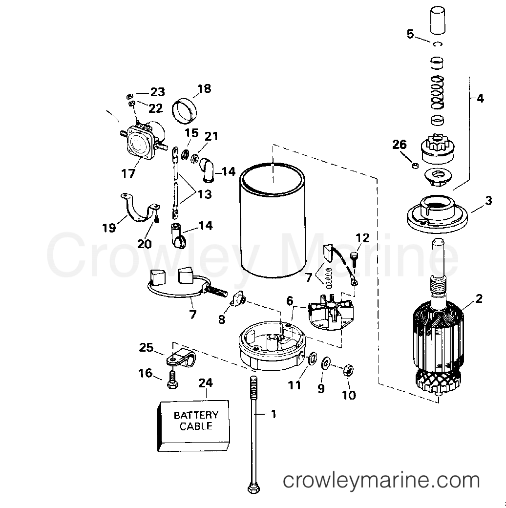 1996 Outboard 30 - E30EEDE - ELECTRIC STARTER & SOLENOID