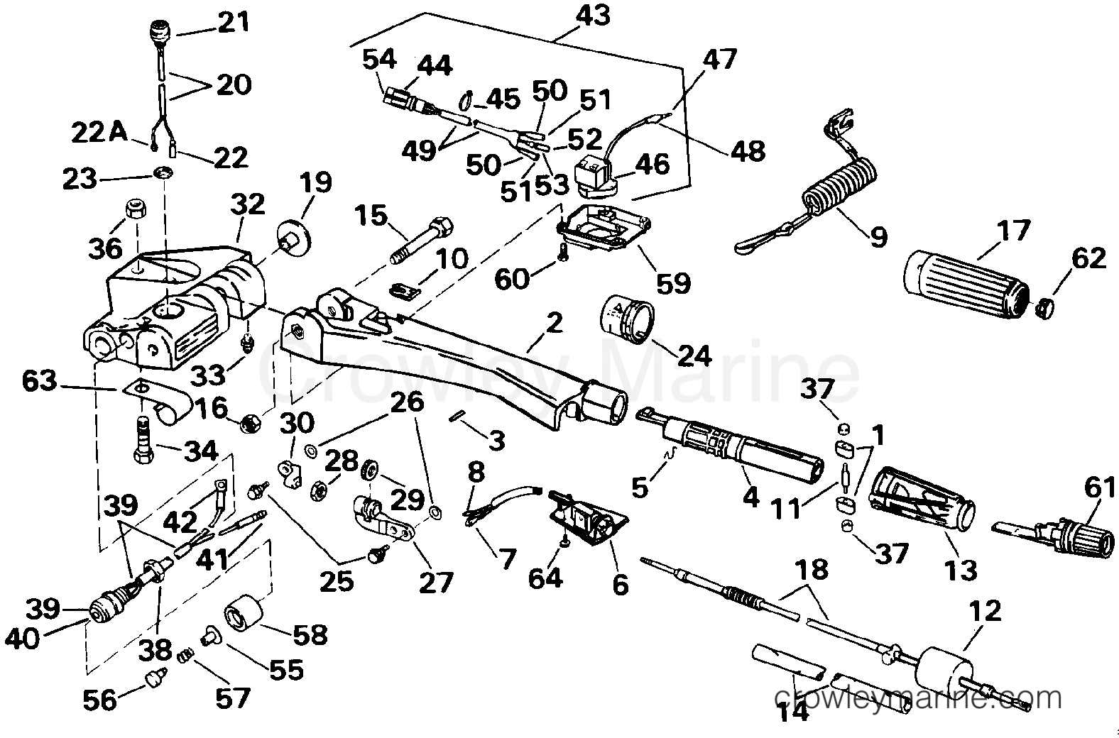 1993 Outboard 85 - J85TTLETS - STEERING HANDLE