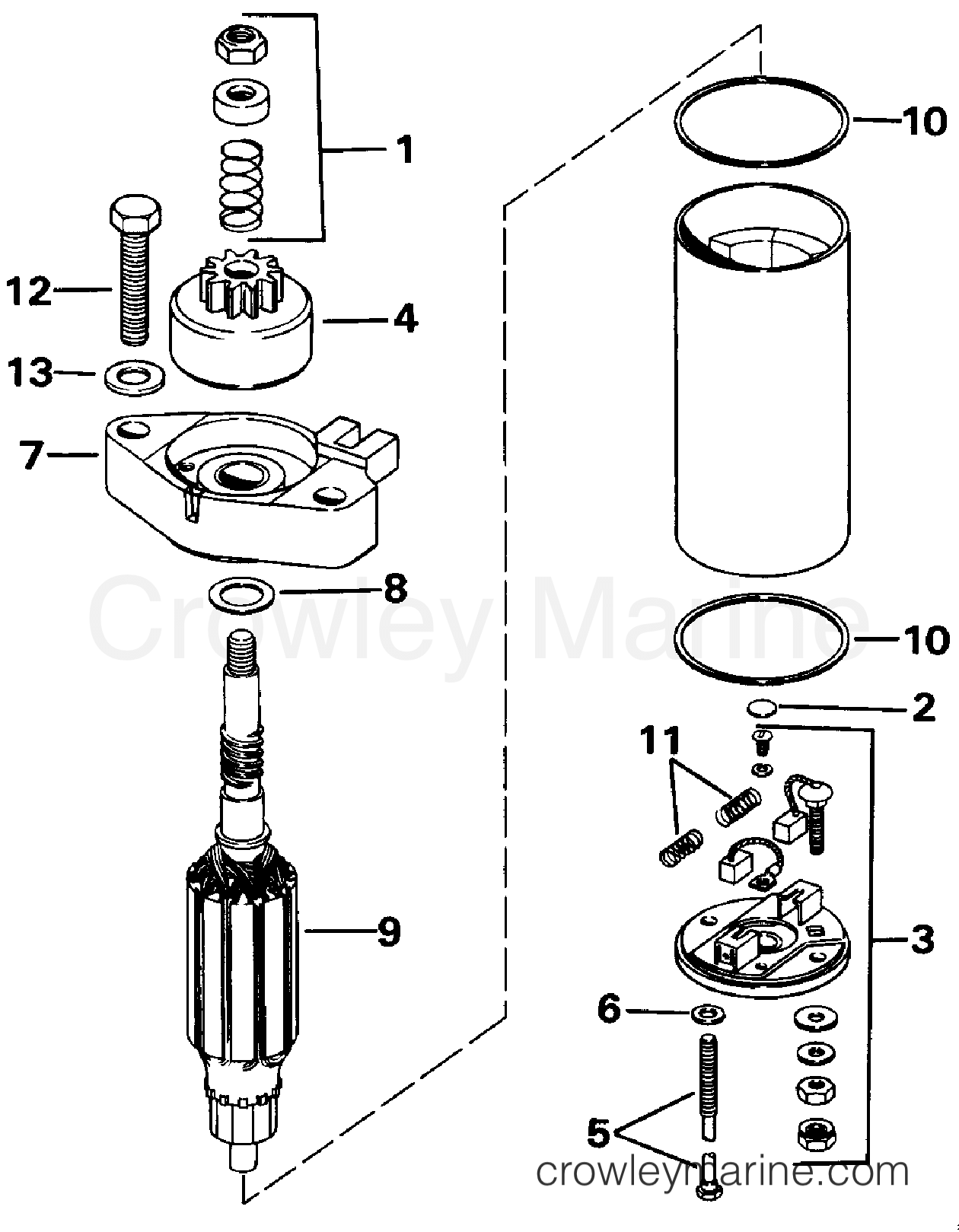1988 Outboard 9.9 - J10ECCD - STARTER MOTOR