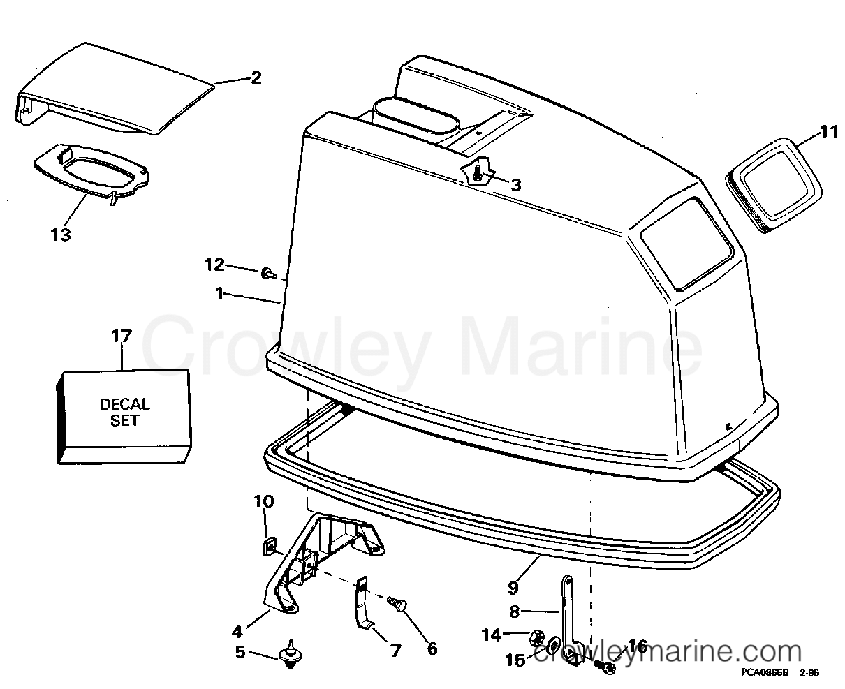 1995 Outboard 65 - E65RSLC - ENGINE COVER