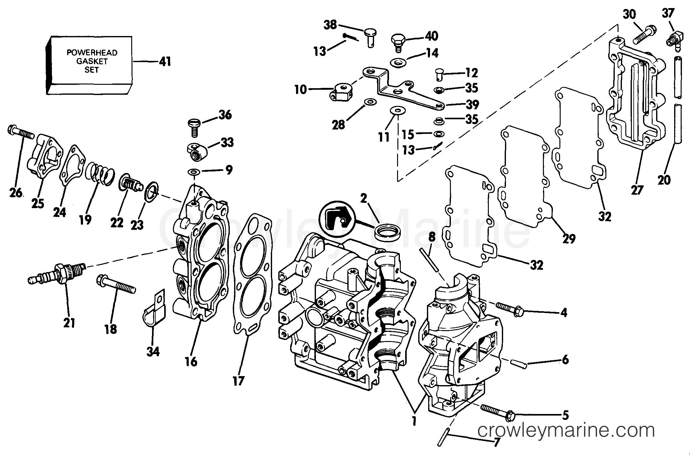 1985 Evinrude Outboards 6 - E6RCOB CYLINDER & CRANKCASE section