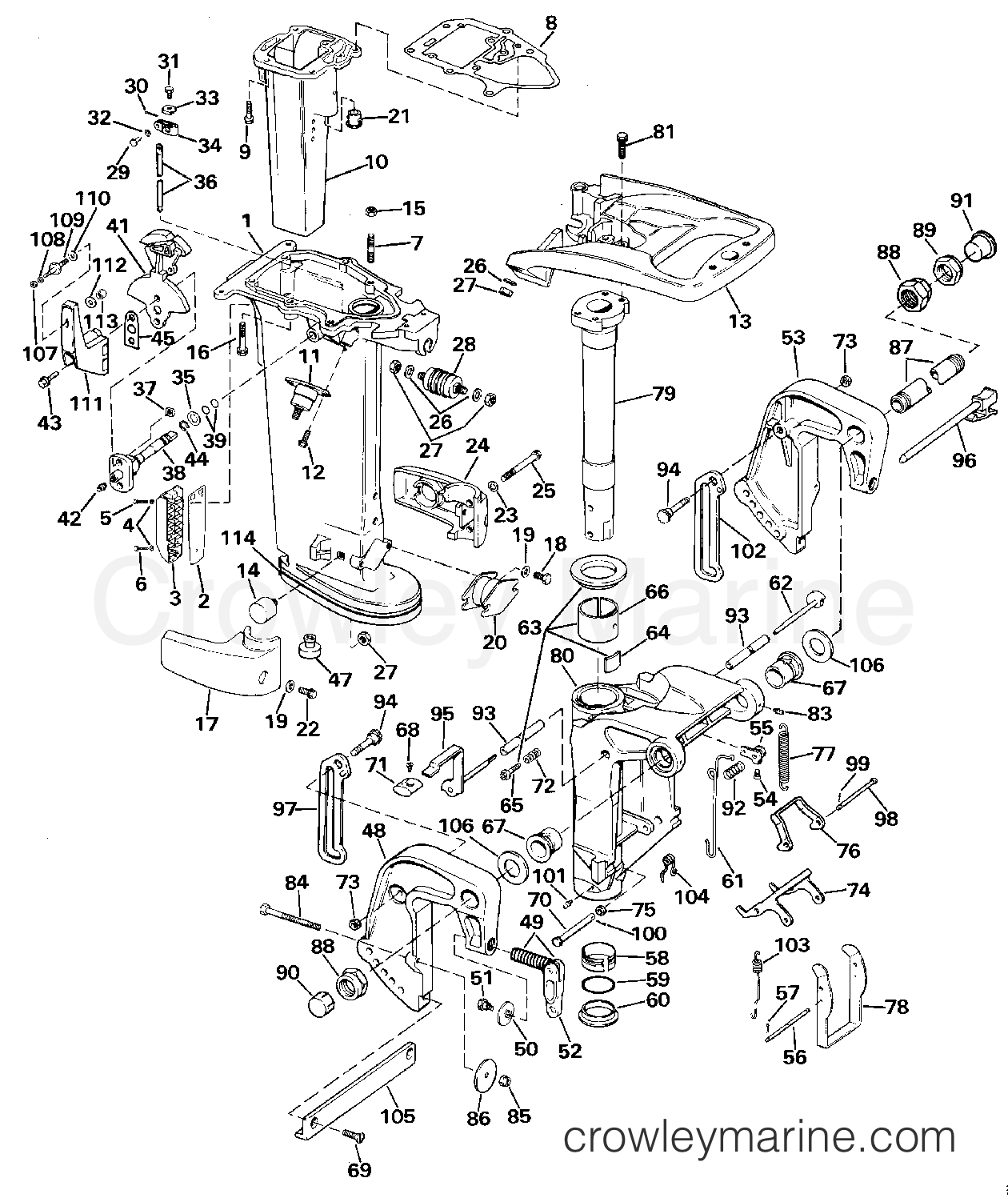1989 Outboard 25 - J25ECEB - MIDSECTION