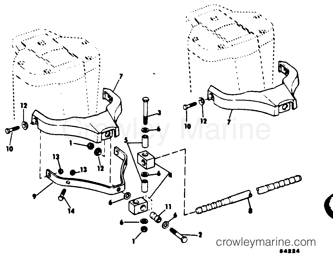 1981 Rigging OMC Stern Drive - All Models - DUAL STEERING KIT