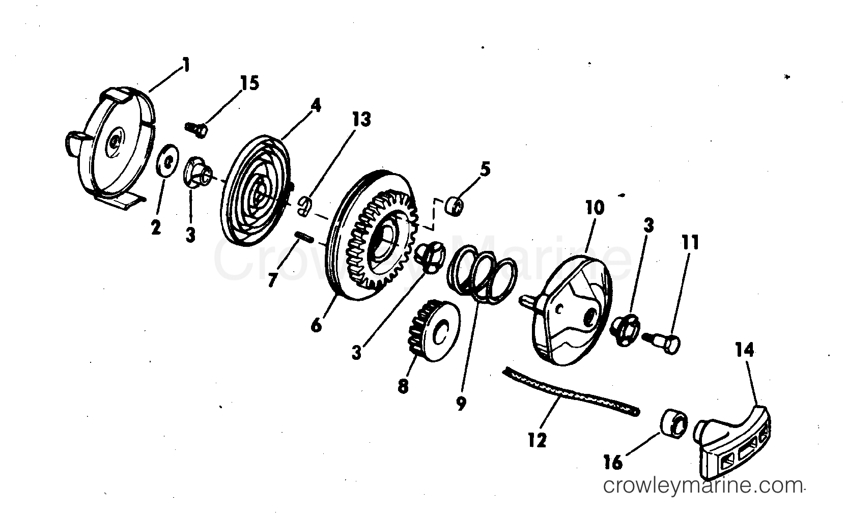 1978 Outboard 4 - 4837E - REWIND STARTER