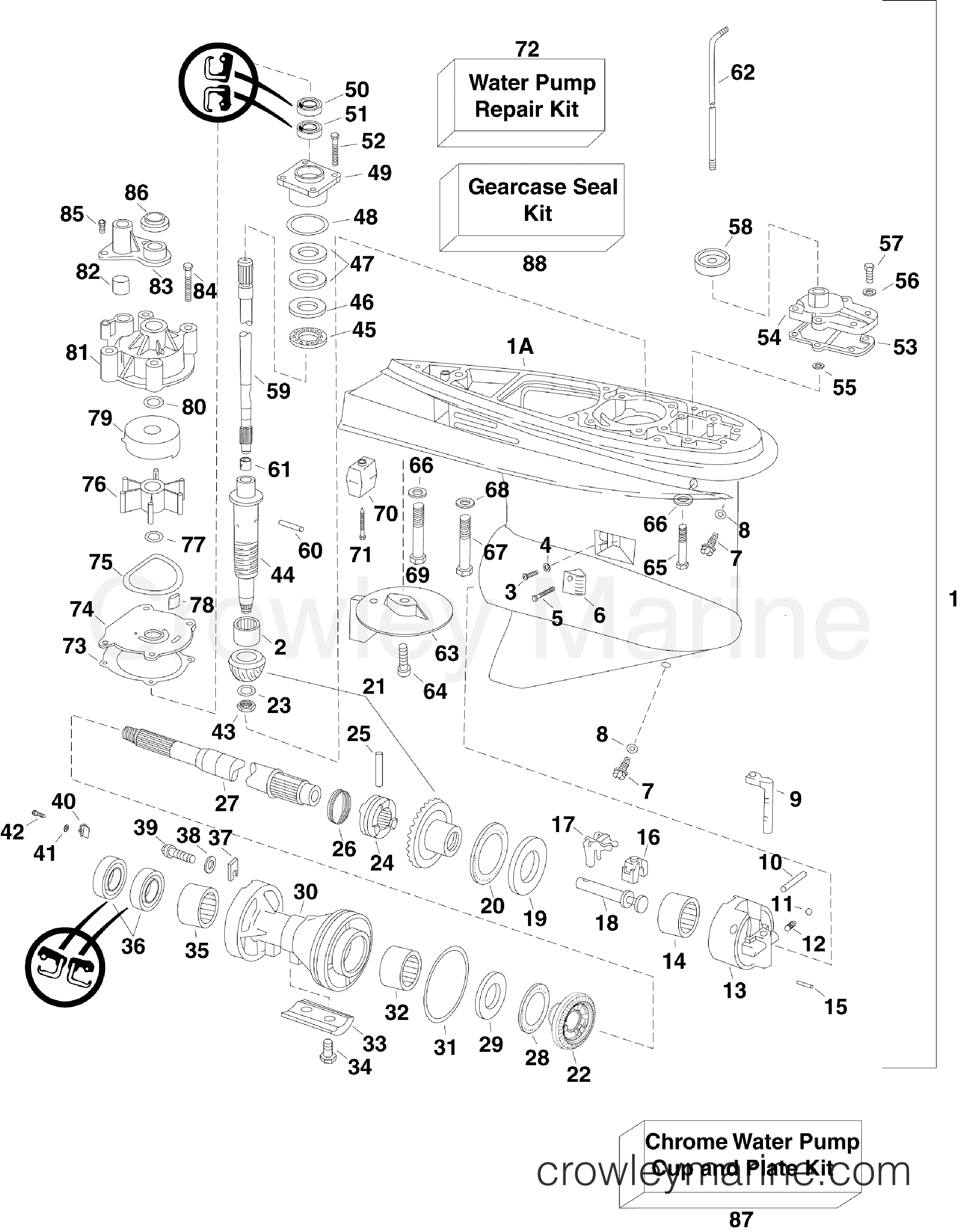 2006 Outboard 150 - J150PLSDD - GEARCASE - PL - GL MODELS