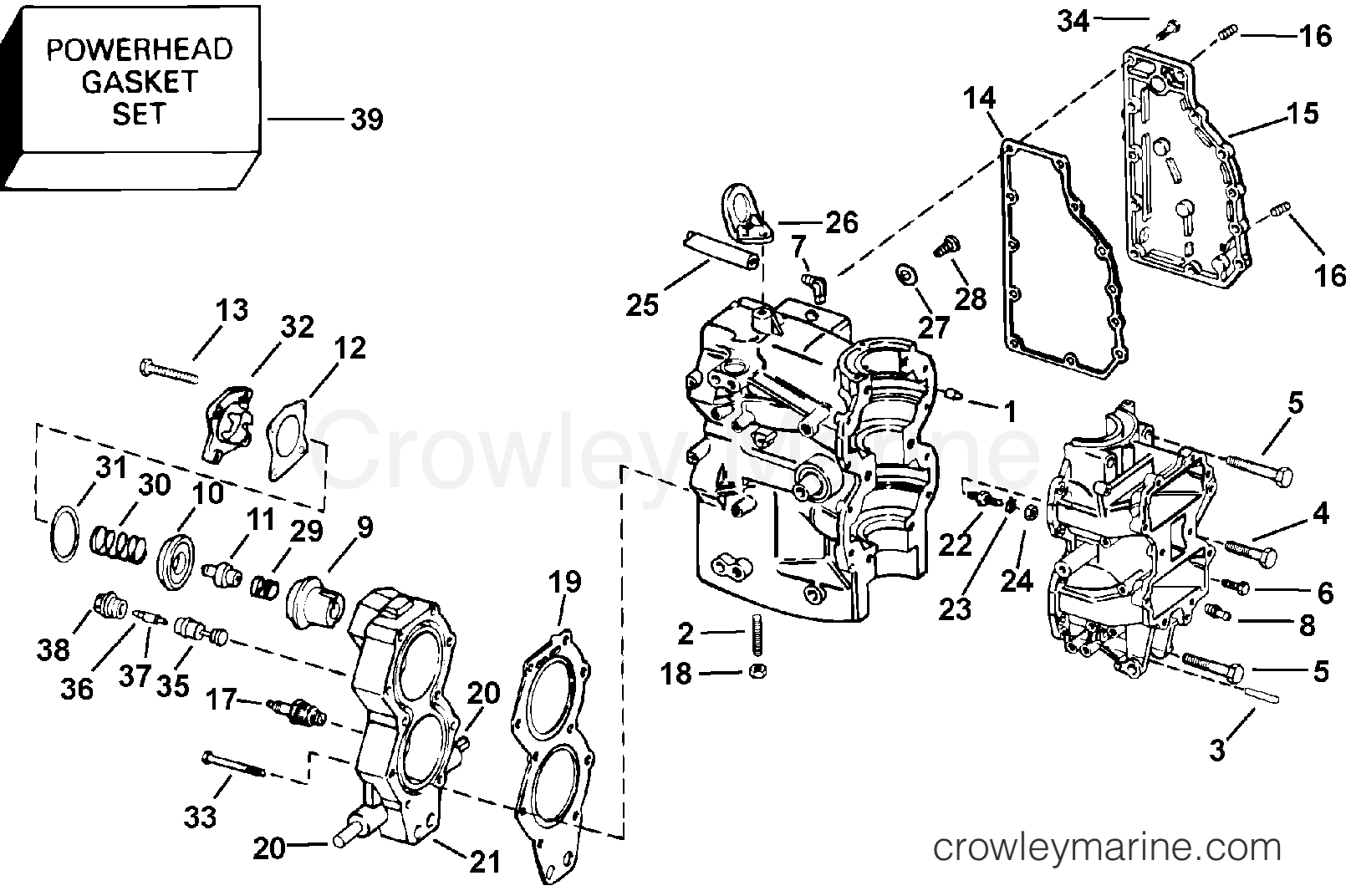 2003 Outboard 40 - J40RLSTD - CYLINDER & CRANKCASE
