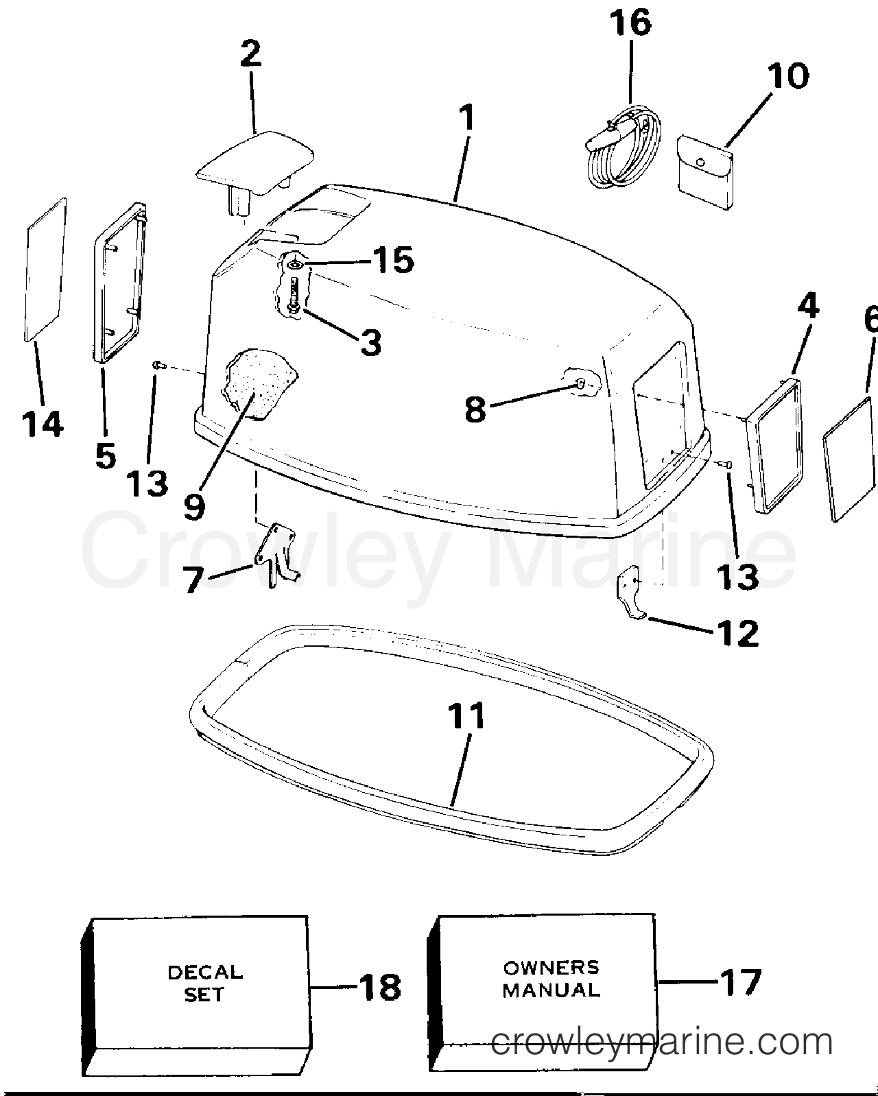 1984 Outboard 25 - J25TECRD - ENGINE COVER - EVINRUDE