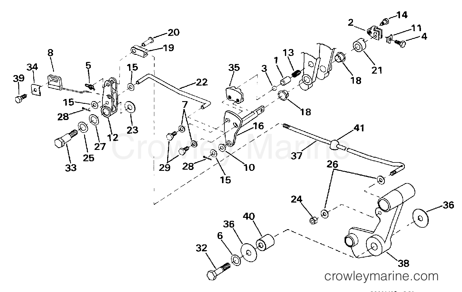 1998 Johnson Outboards 50 - X50ESLECC SHIFT LINKAGE section
