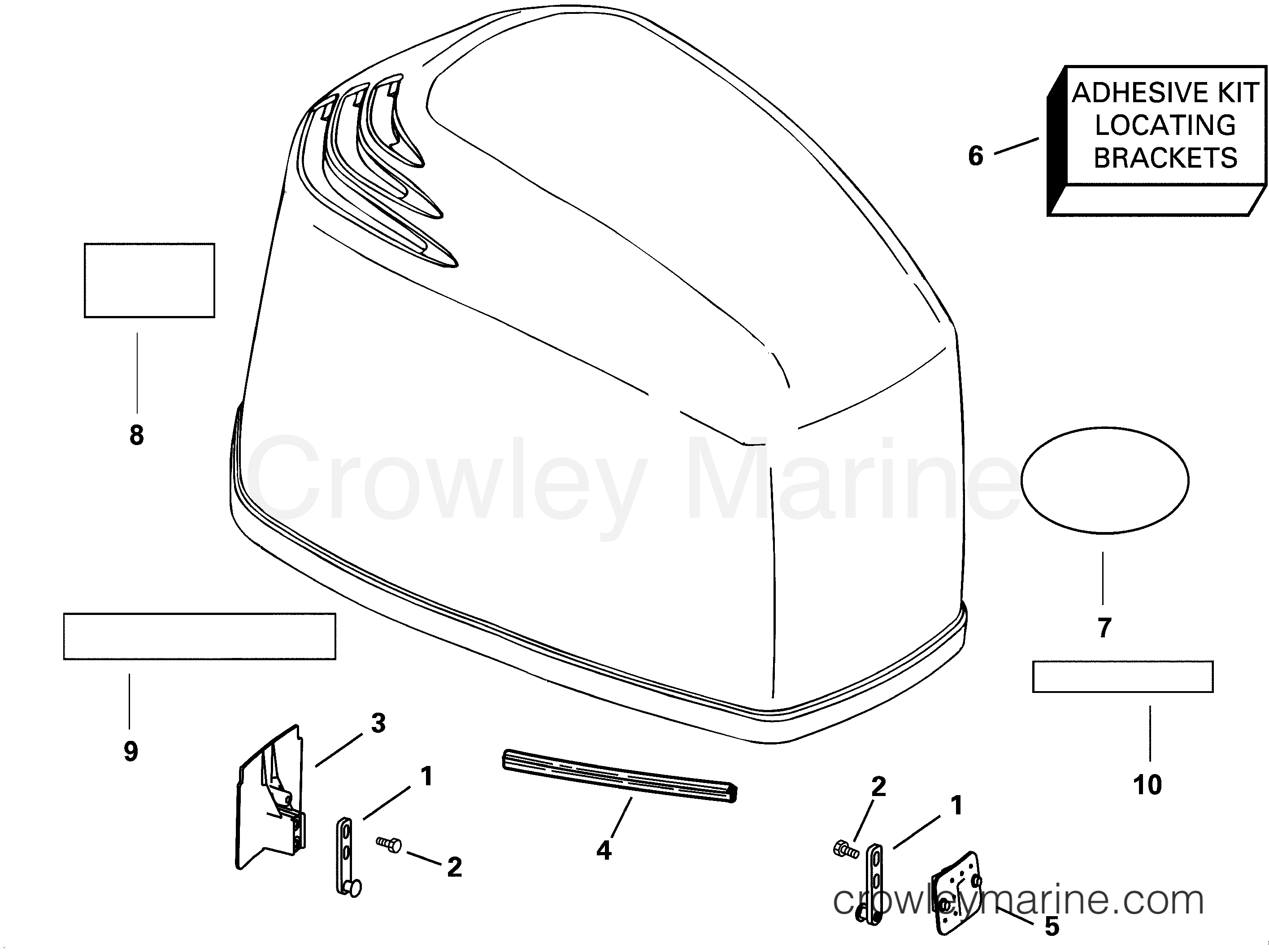 2001 Outboard 200 - E200WPXSIF - ENGINE COVER - JOHNSON