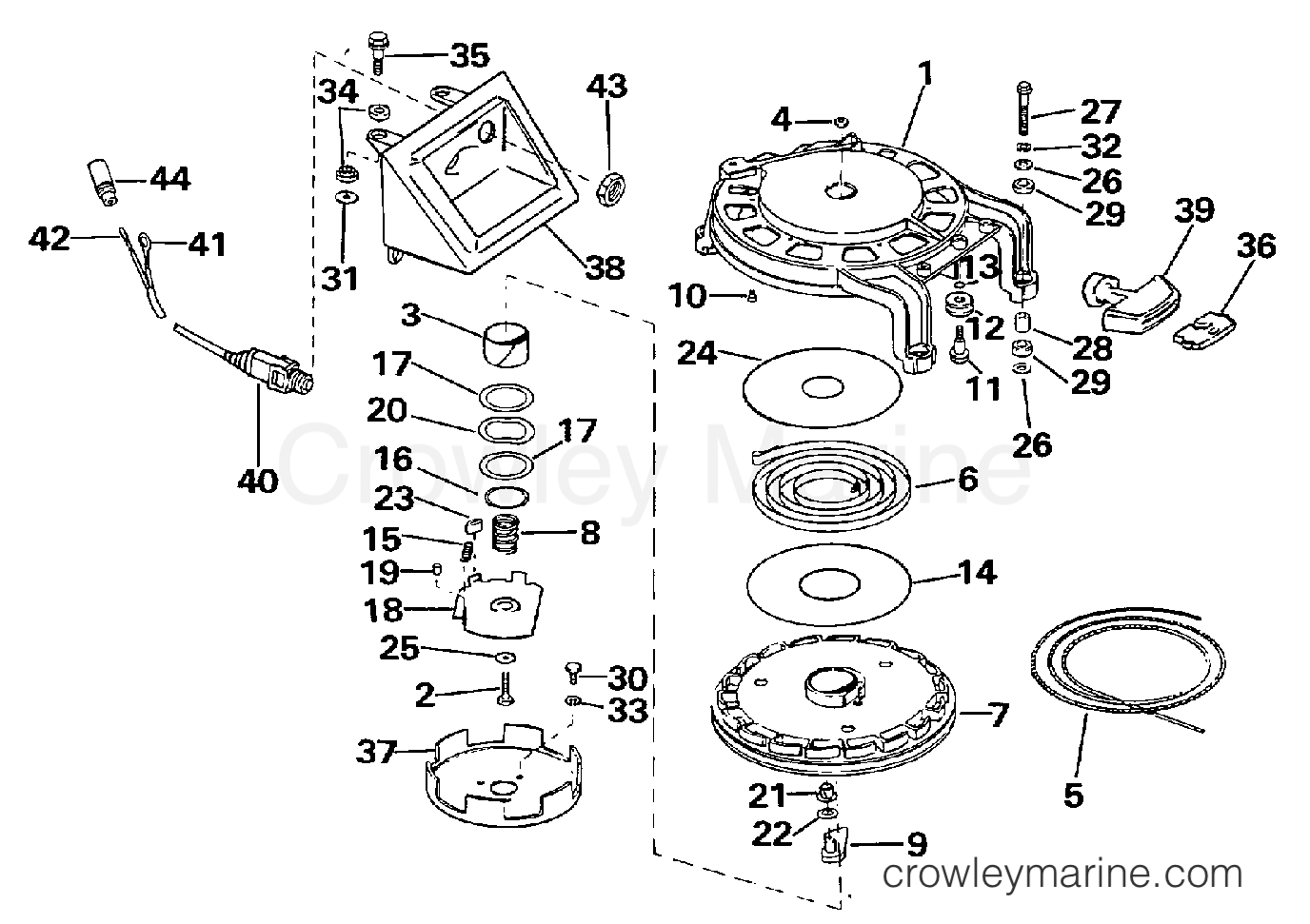 1997 Outboard 40 - SJ40RSLD - REWIND STARTER