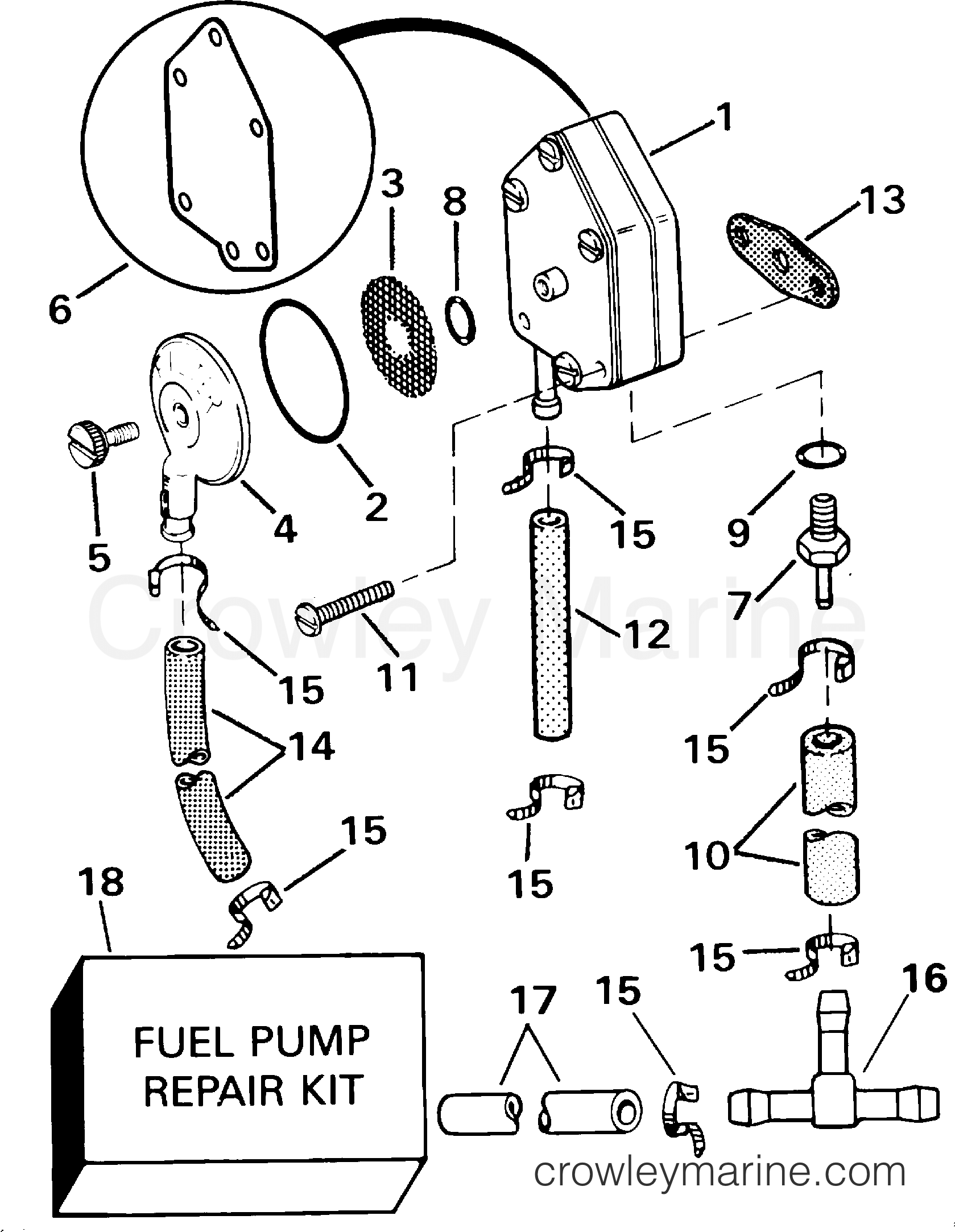 2000 Outboard 25 - J25TELSSD - FUEL PUMP