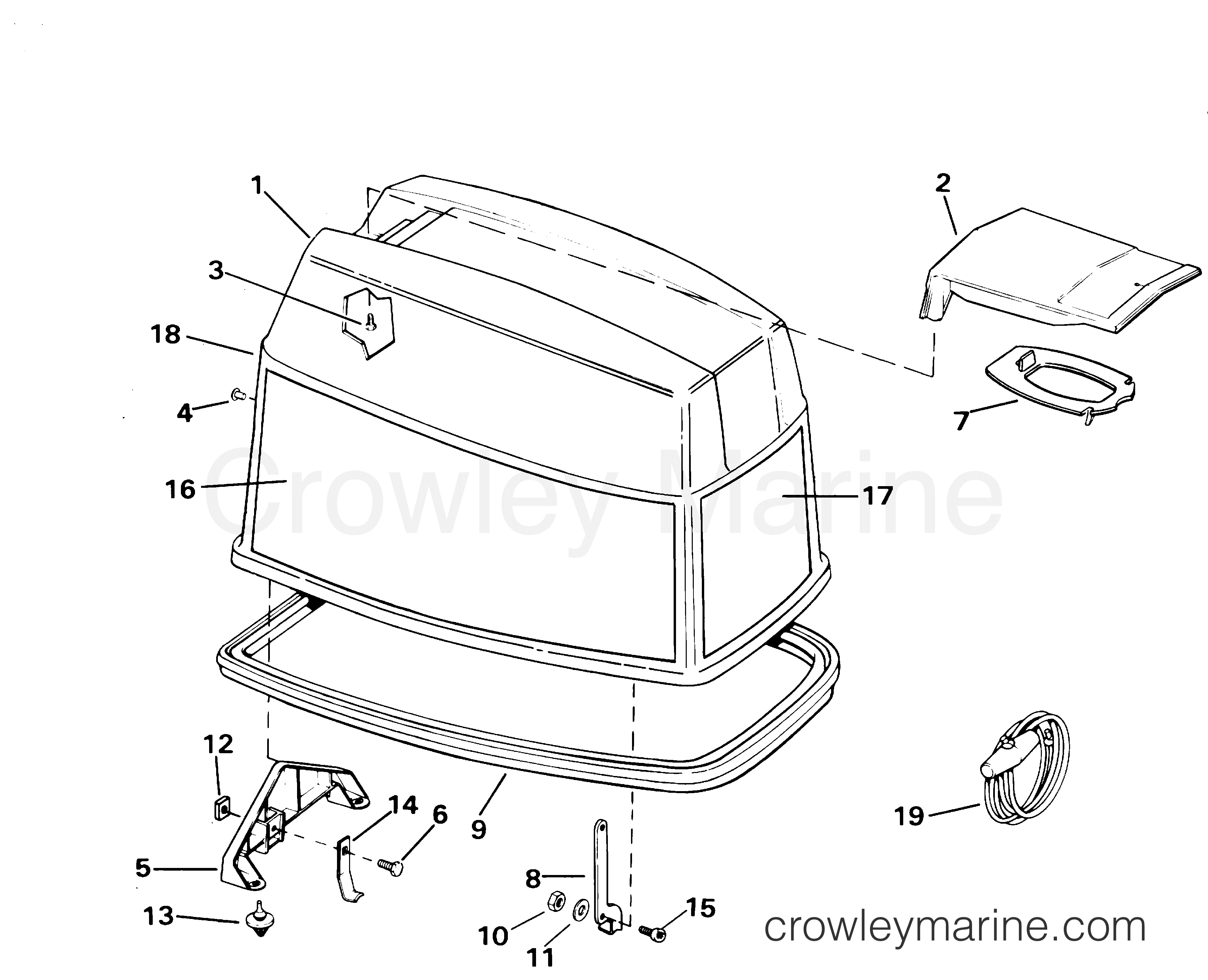 2001 Outboard 65 - J65WELSIR - ENGINE COVER