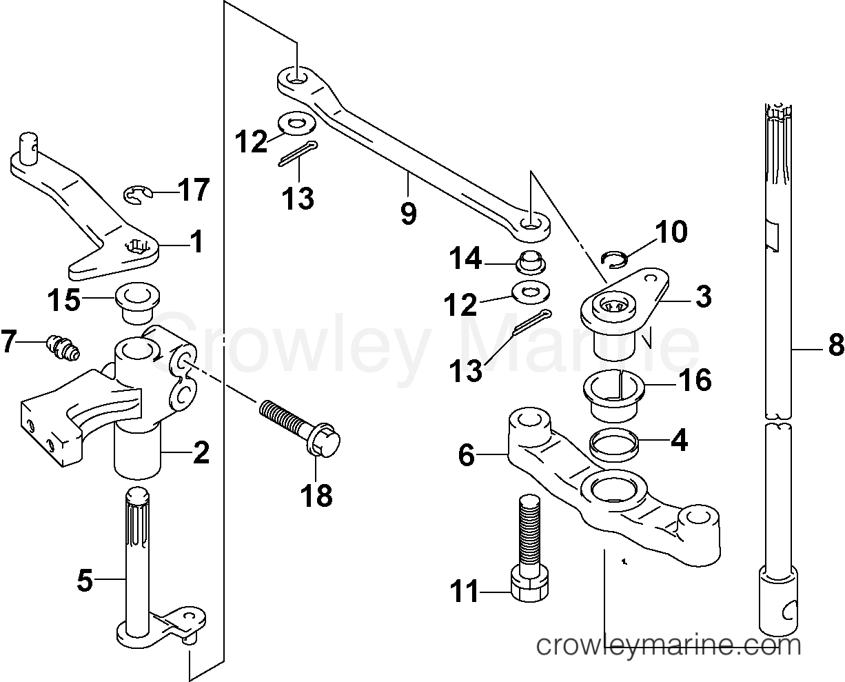 2003 Outboard 140 - J140PL4STS - SHIFT LINKAGE