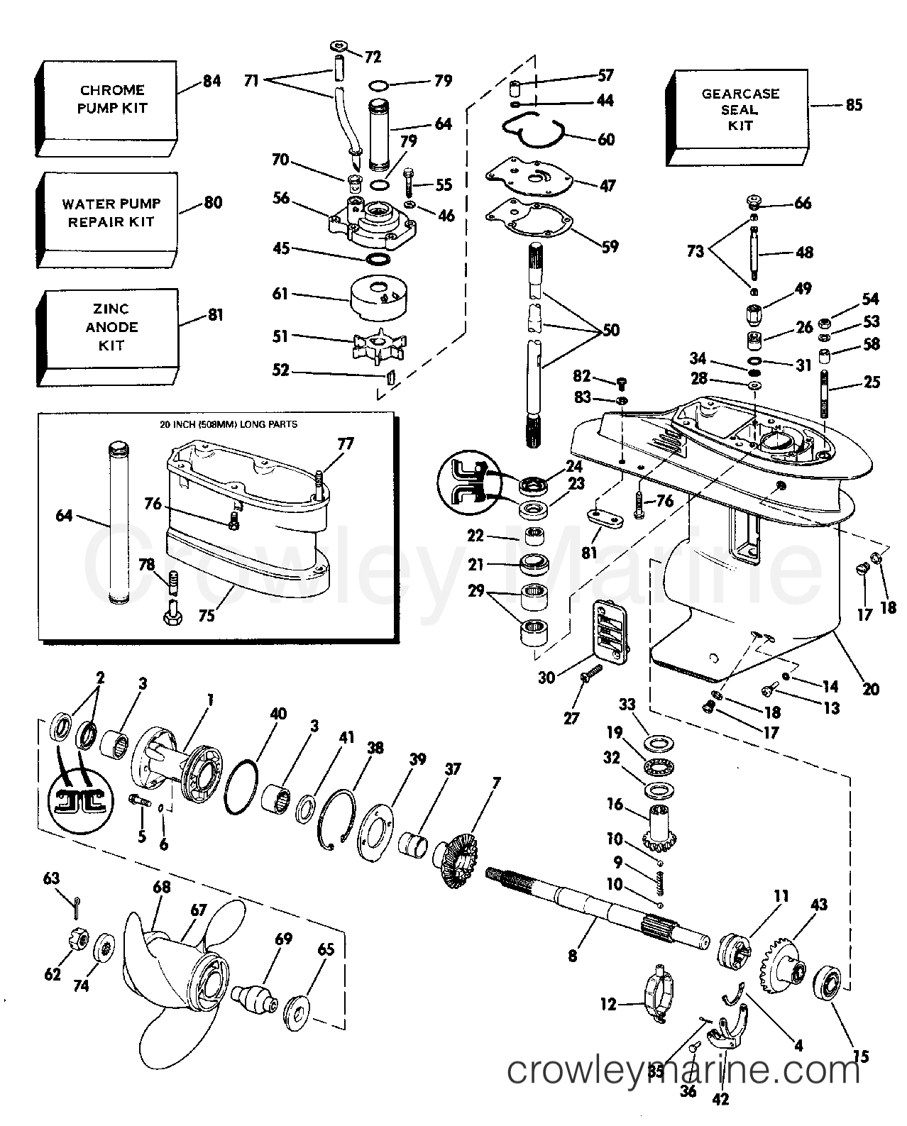 1989 Outboard 30 - J30RLCED - GEARCASE
