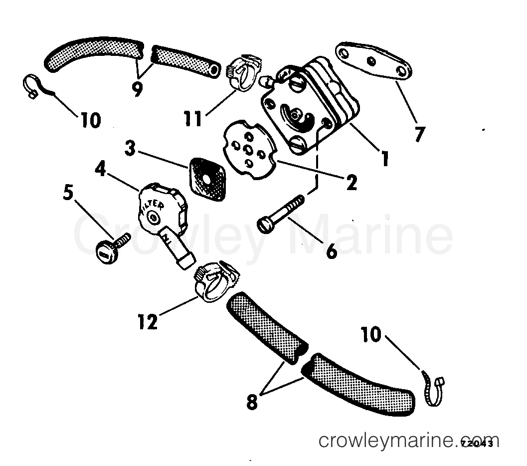 1977 Outboard 9.9 - 10E77A - FUEL PUMP