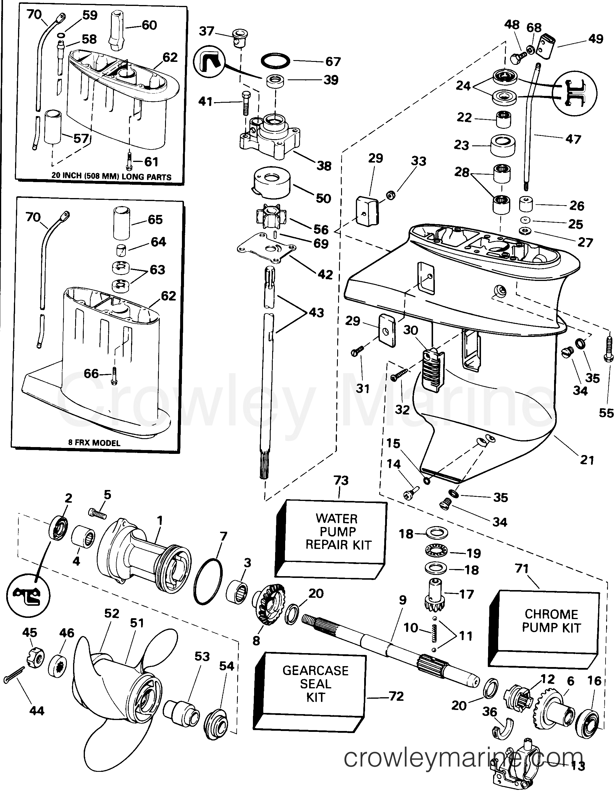 1998 Outboard 8 - BJ8FRBECA - GEARCASE
