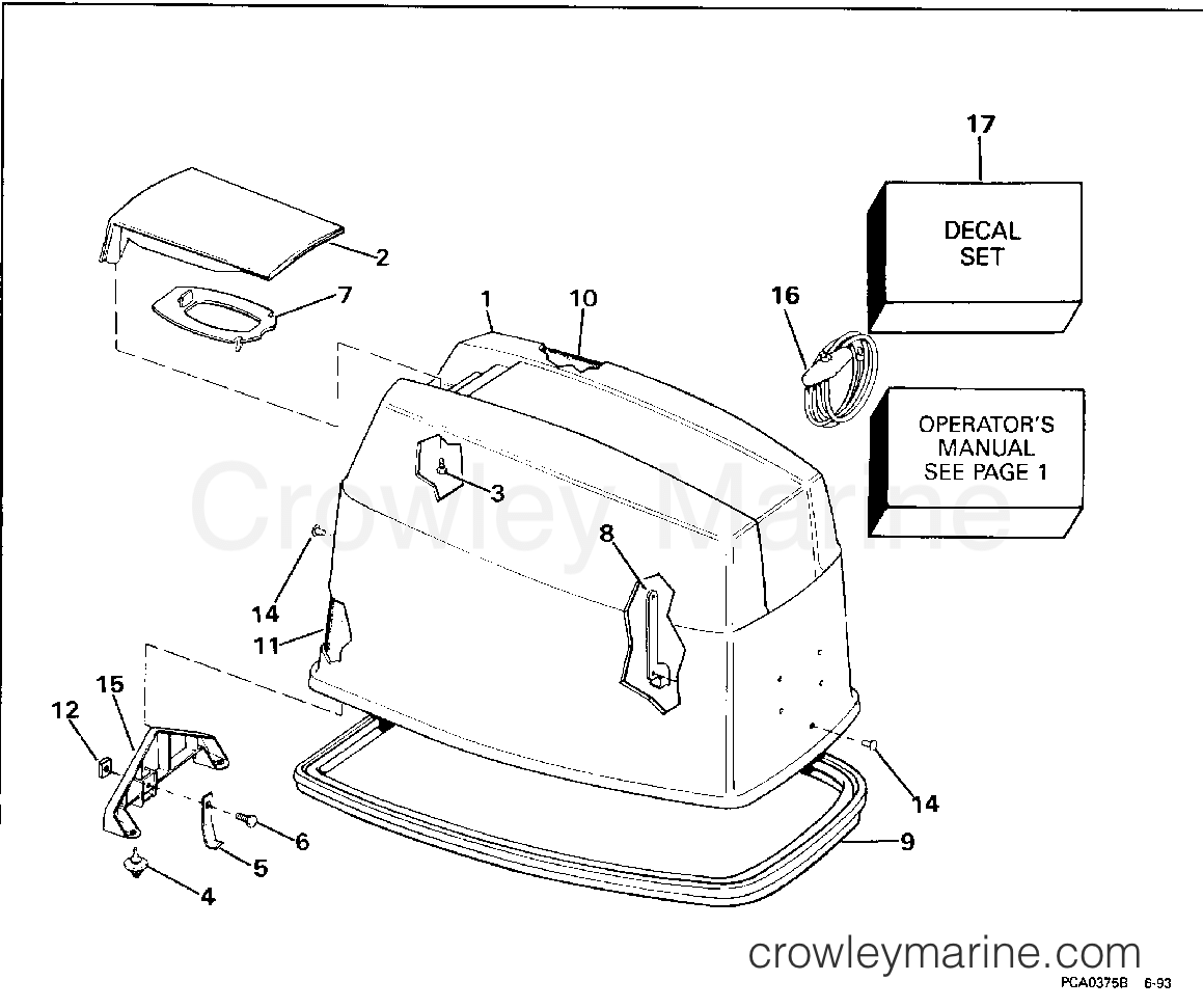 1994 Outboard 70 - J70ELERC - ENGINE COVER - JOHNSON