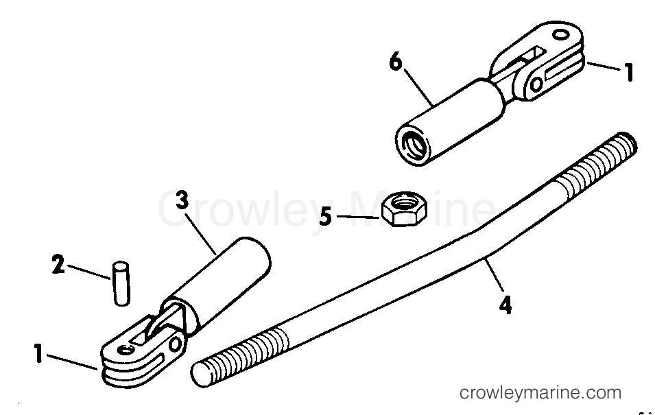 1975 Rigging Accessories - Steering - PUSH PULL 40 HP