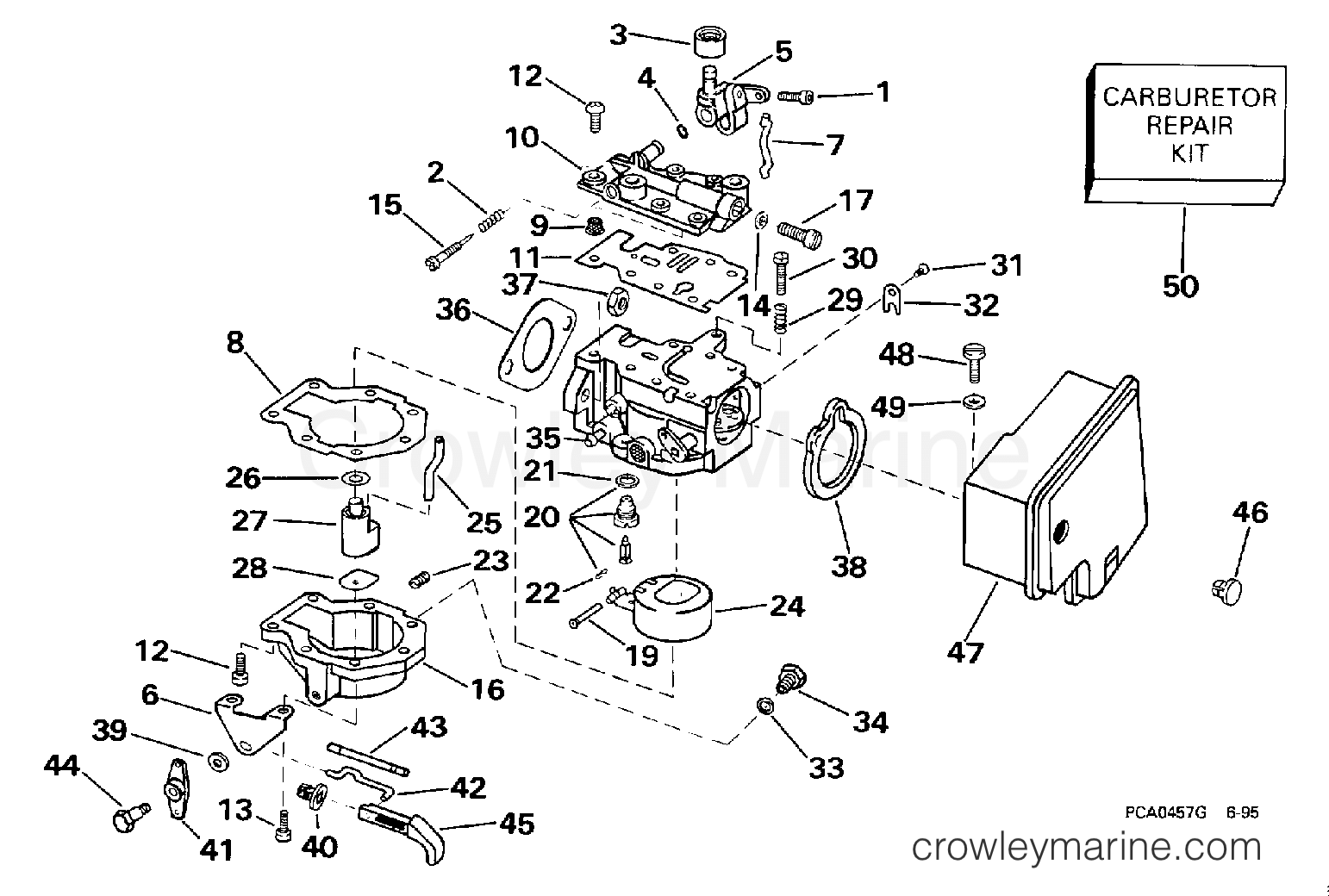 1998 Evinrude Outboards 6 - BE6DRECR CARBURETOR section