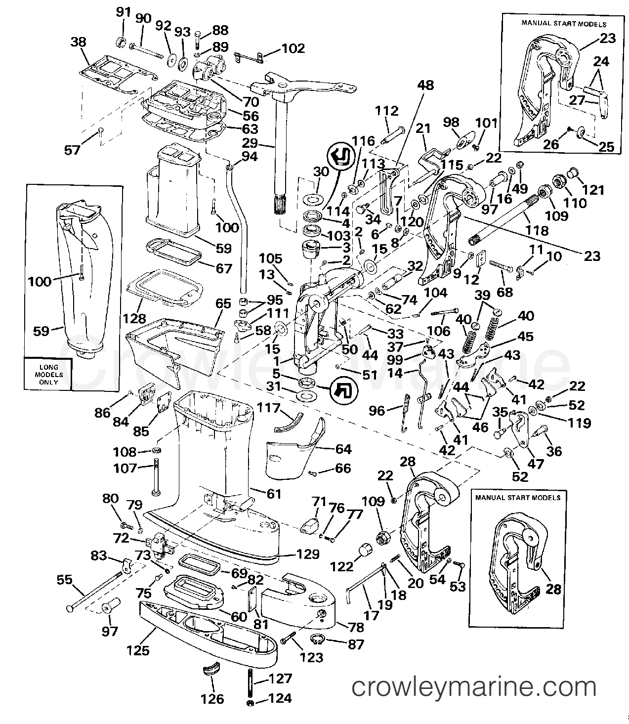 1989 Outboard 55 - J55RWLE - MIDSECTION