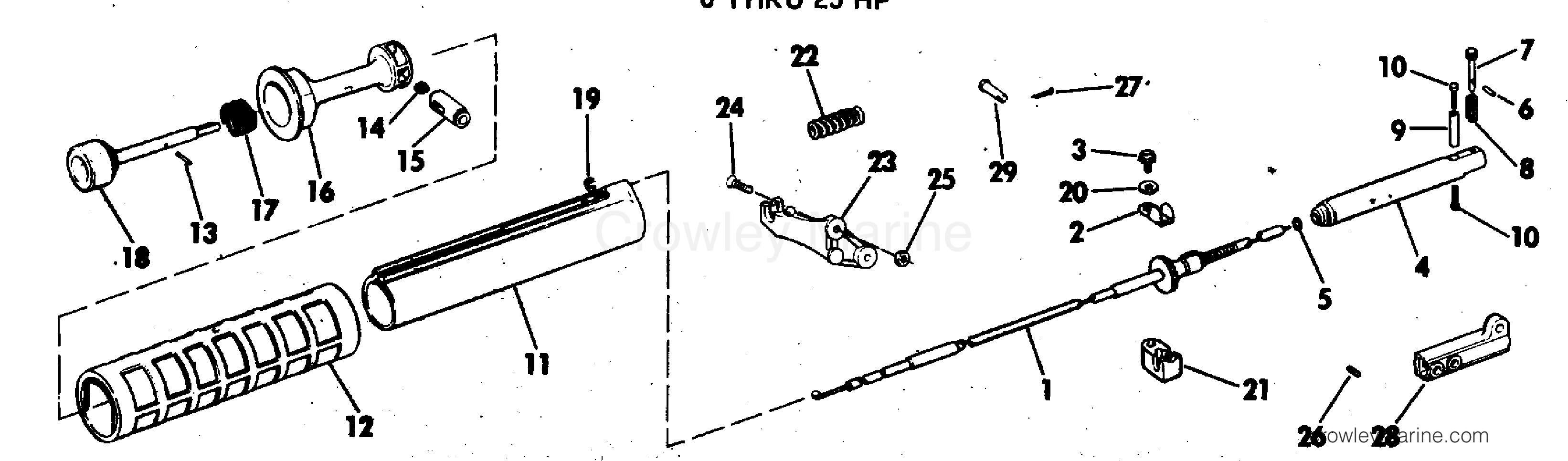 1977 Rigging Accessories - Miscellaneous - SHIFT HANDLE KIT 6 THRU 25 HP