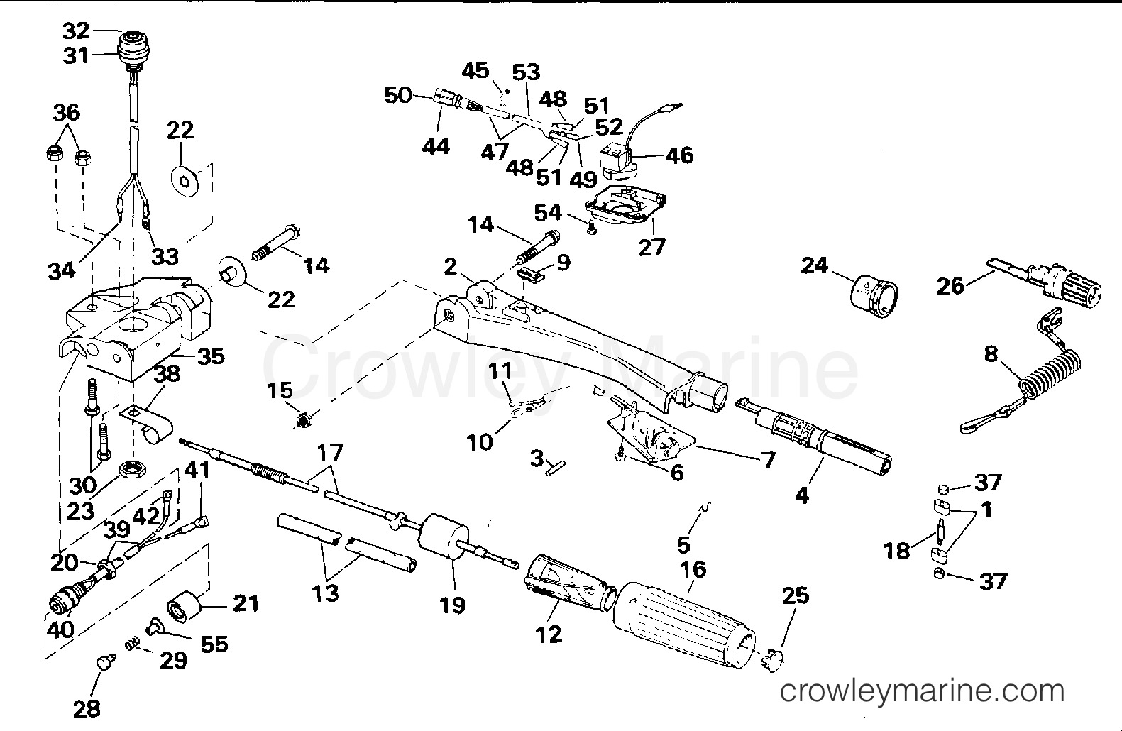 1994 Outboard 50 - J50TLERE - STEERING AND SHIFT HANDLE