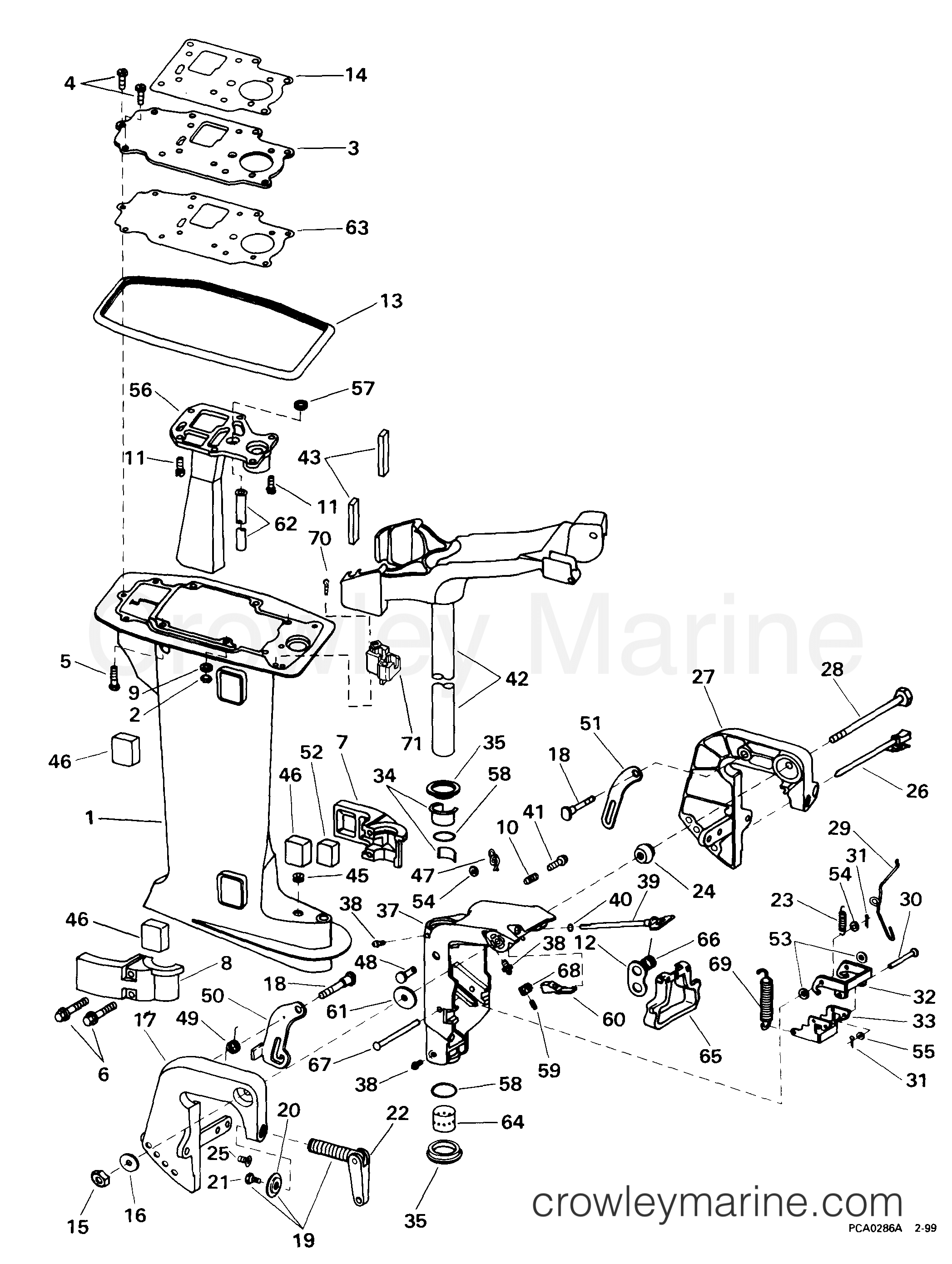 1999 Outboard 8 - E8WREES - MIDSECTION