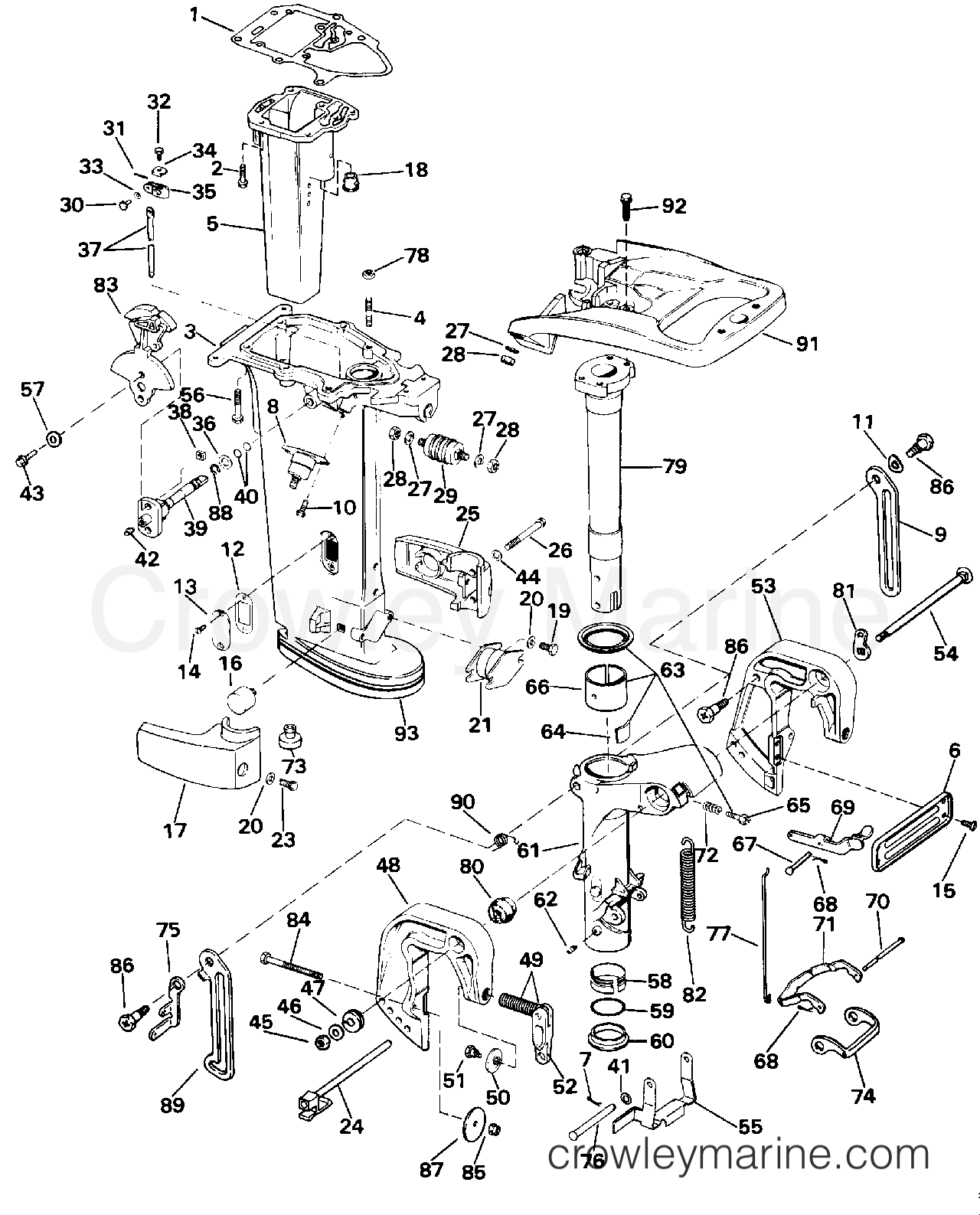 1992 Outboard 25 - J25RWLENB - MIDSECTION